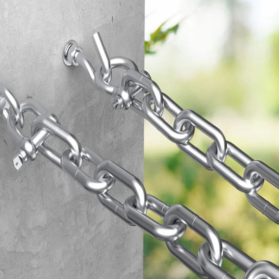 Chaîne en Acier Inoxydable 304 Solide et Robuste Avec Maillons Soudés en Acier pour clôture, Promenade et Chaîne de Chien, Chaîne De Séchage, Charge Maximale de 200KG, 4mm - 1 Mètre
