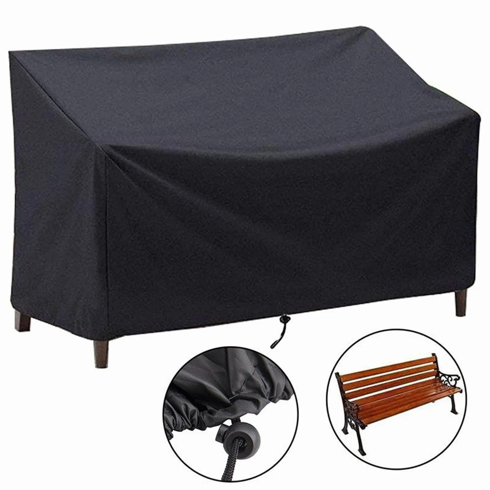 Housses de Banc d'Extérieur Protection Résistante aux Intempéries pour Canapé Deux Places Tissu Oxford