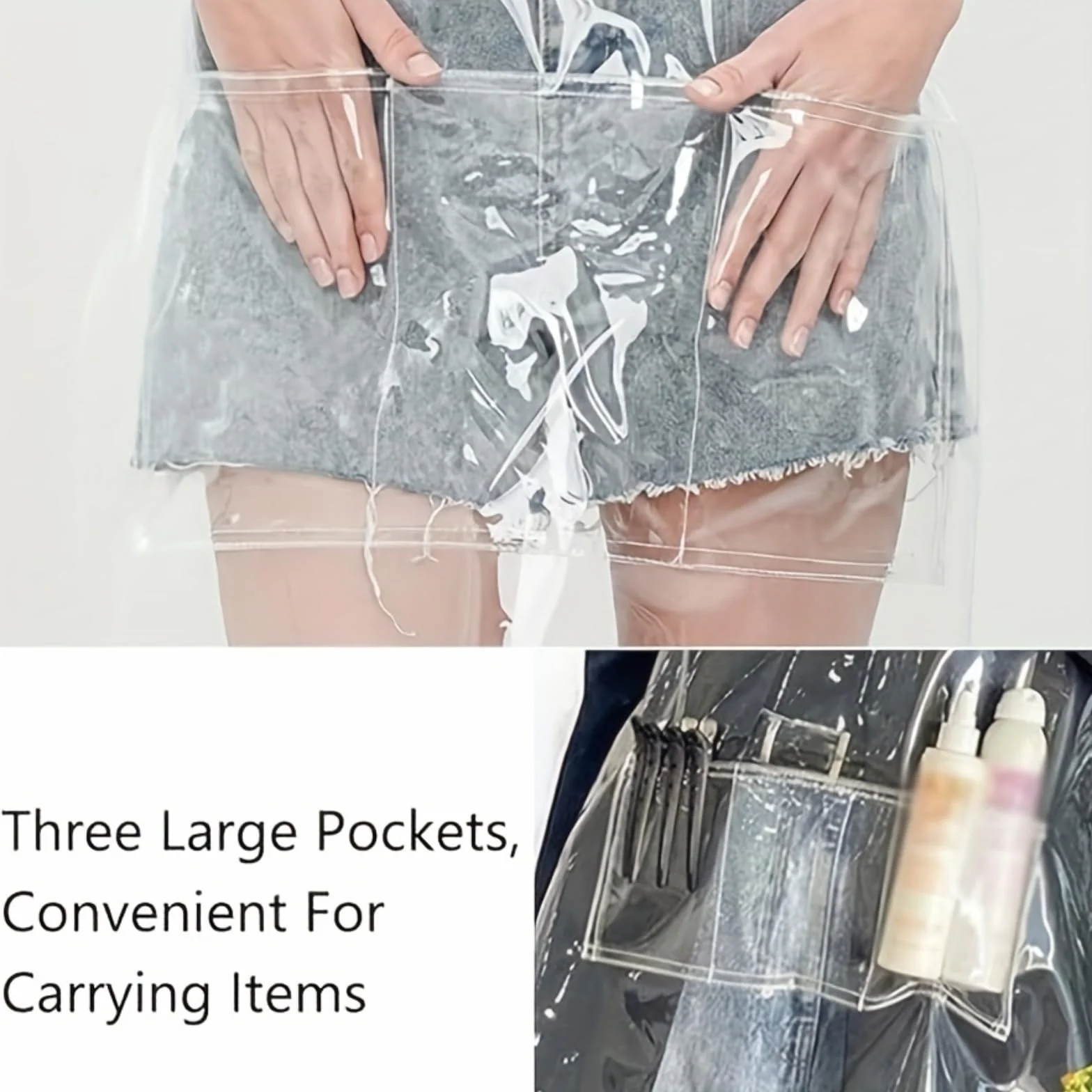 Tablier transparent imperméable résistant à l'huile pour coiffure cuisine réglable