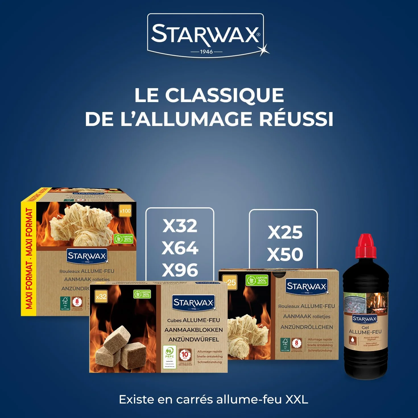 STARWAX Gel Allume Feu Barbecue Cheminée sans Odeur Bitrex 850ml