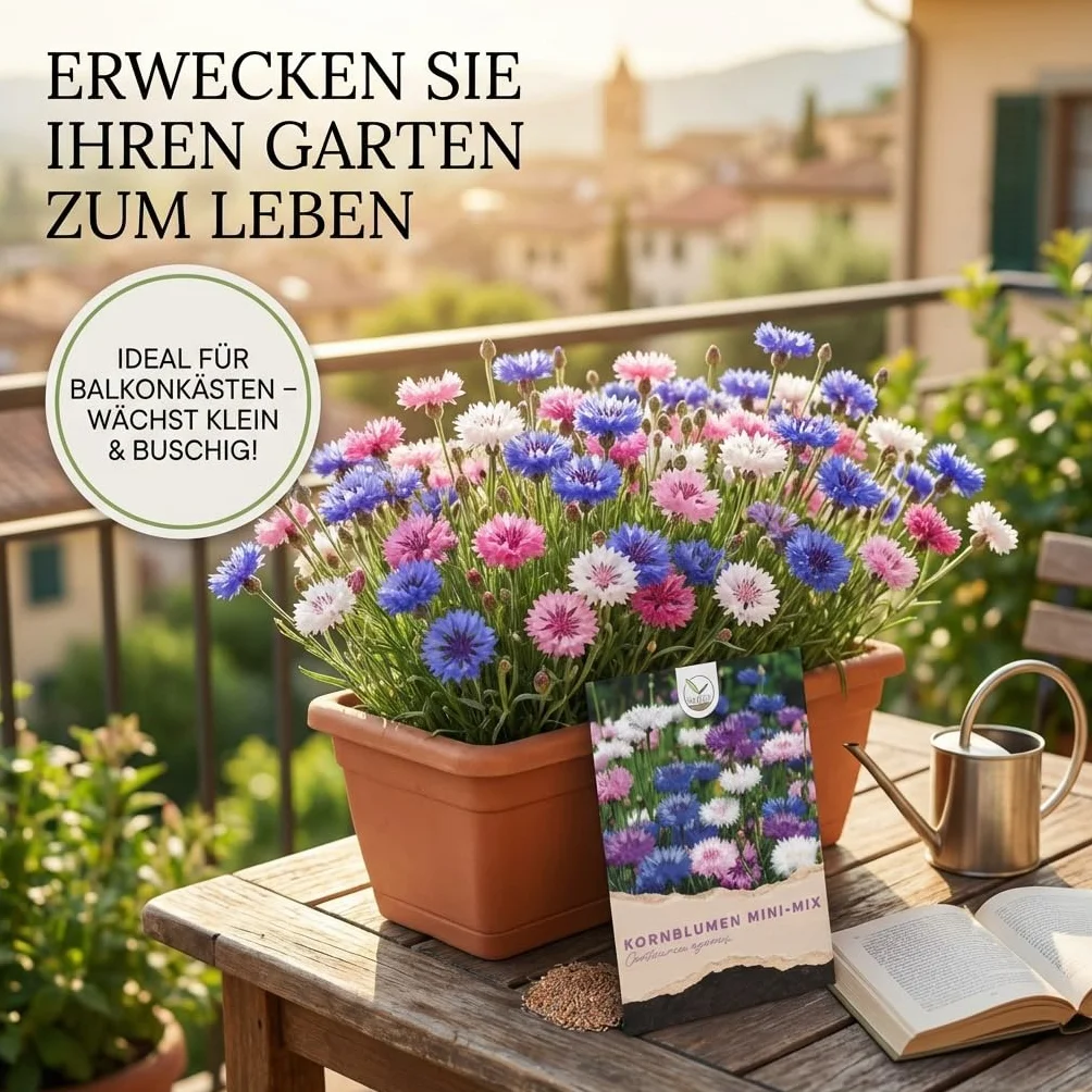 Graines de bleuets Centaurea cyanus Mini Mix 1000 graines 50 cm bac de balcon