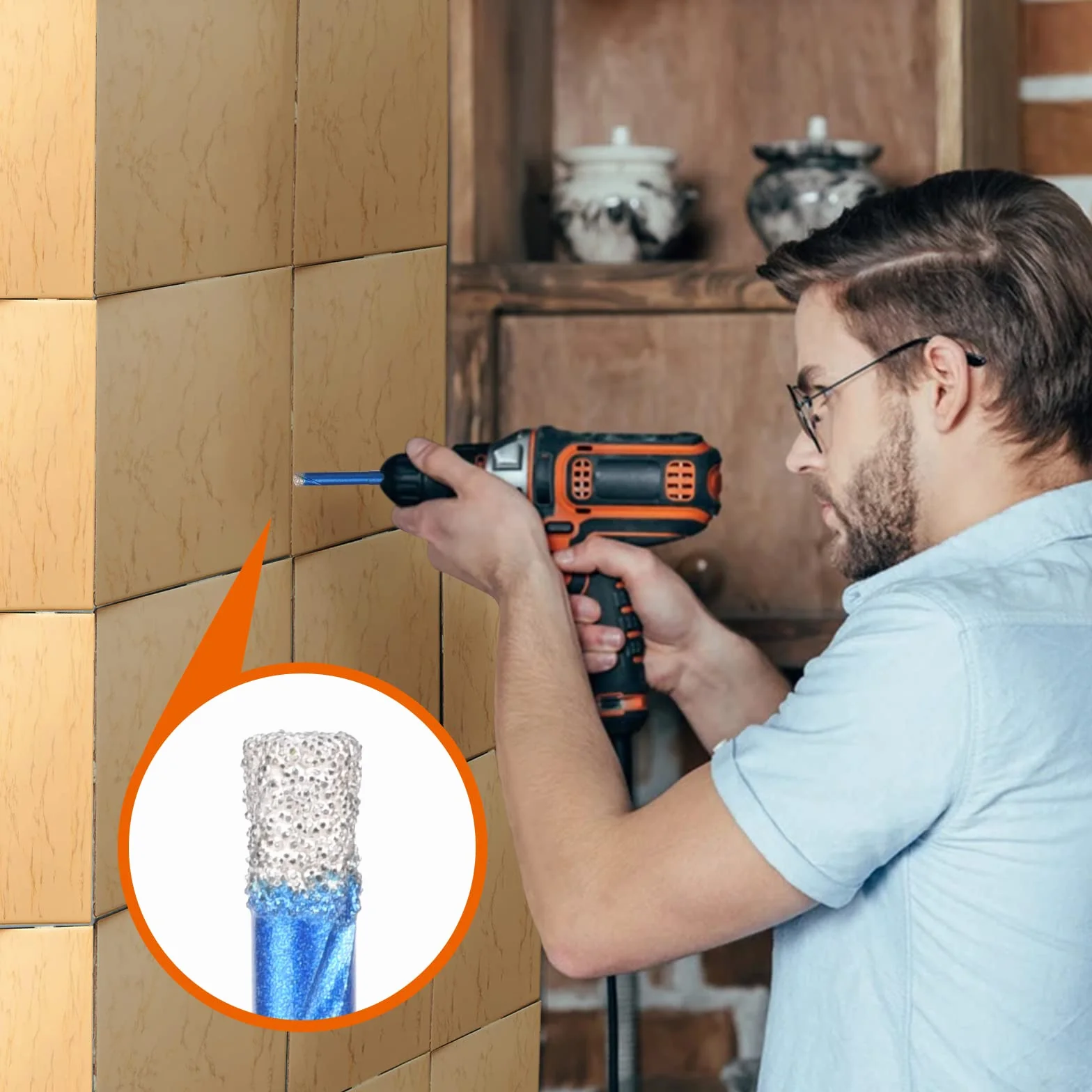 Lytool Foret Diamant, Foret Gres Cerame Forêt Carrelage,avec 5,6,8,10,12 mm, Metal pour Carrelage de 6mm, Meche Carrelage pour Céramique Verre Granit Marbre Quartz