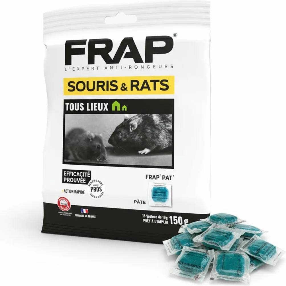 Raticide Professionnel Diféthialone 0,25% 150 g - Appât Très Puissant Rats Souris Résistants