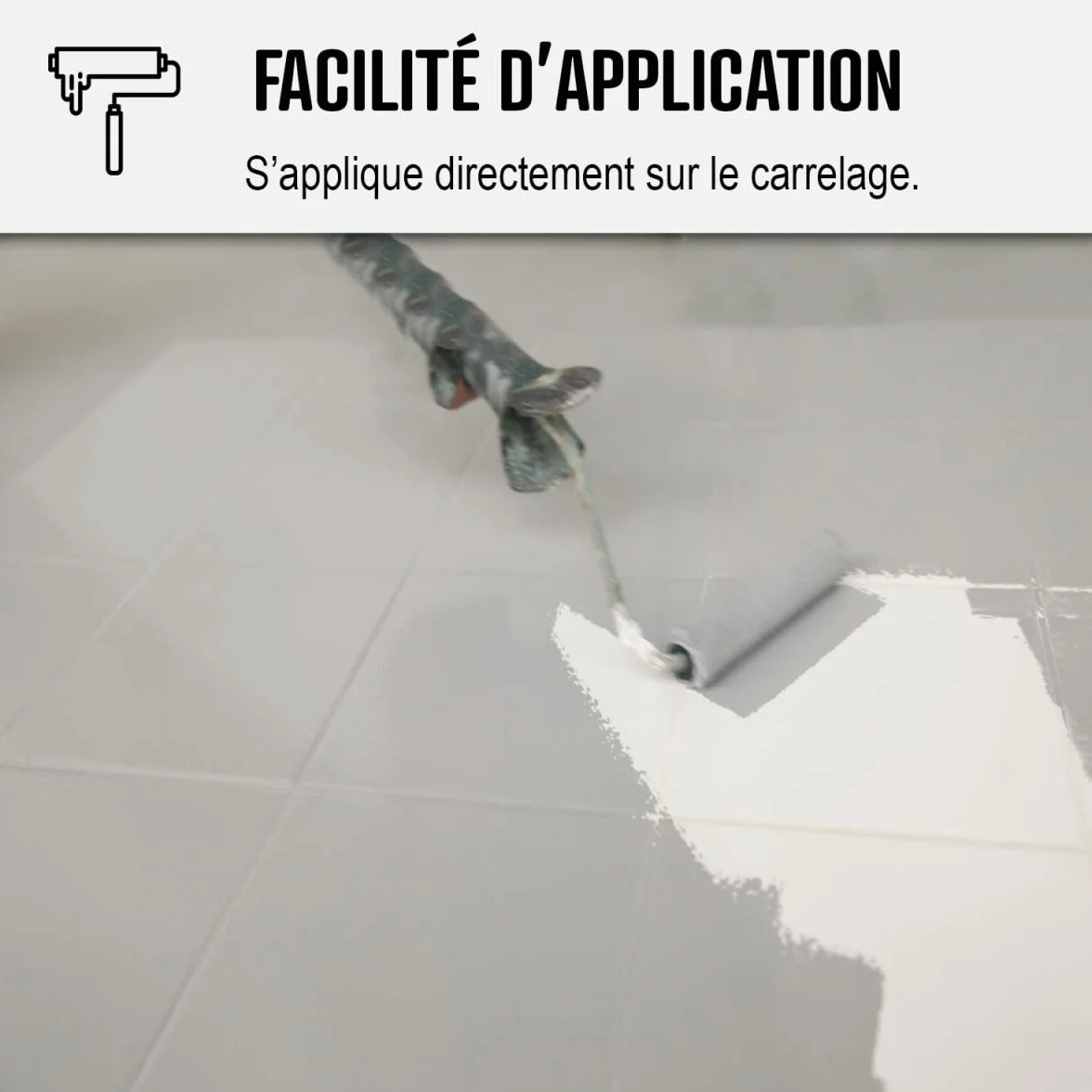 ARCANE INDUSTRIES Peinture carrelage cuisine & salle de bain, résine bi-composante : Arcapoxy carrelage - 1 kg (jusqu'à 10 m² en 2 couches) Blanc Crème - RAL 9001