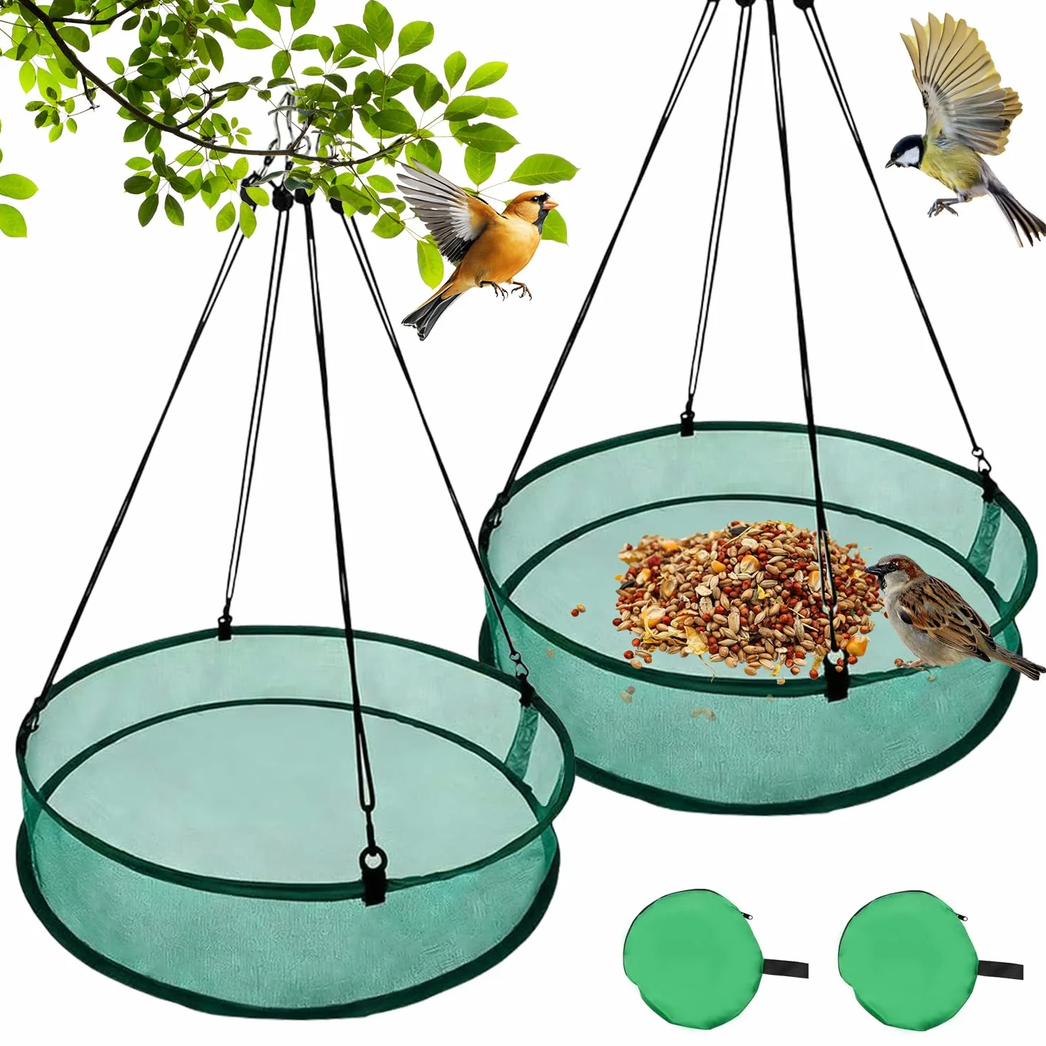 Plateaux pour Attrape-Oiseaux 51 x 11cm, Plateau Récupérateur d'Oiseaux en Maille pour Mangeoire