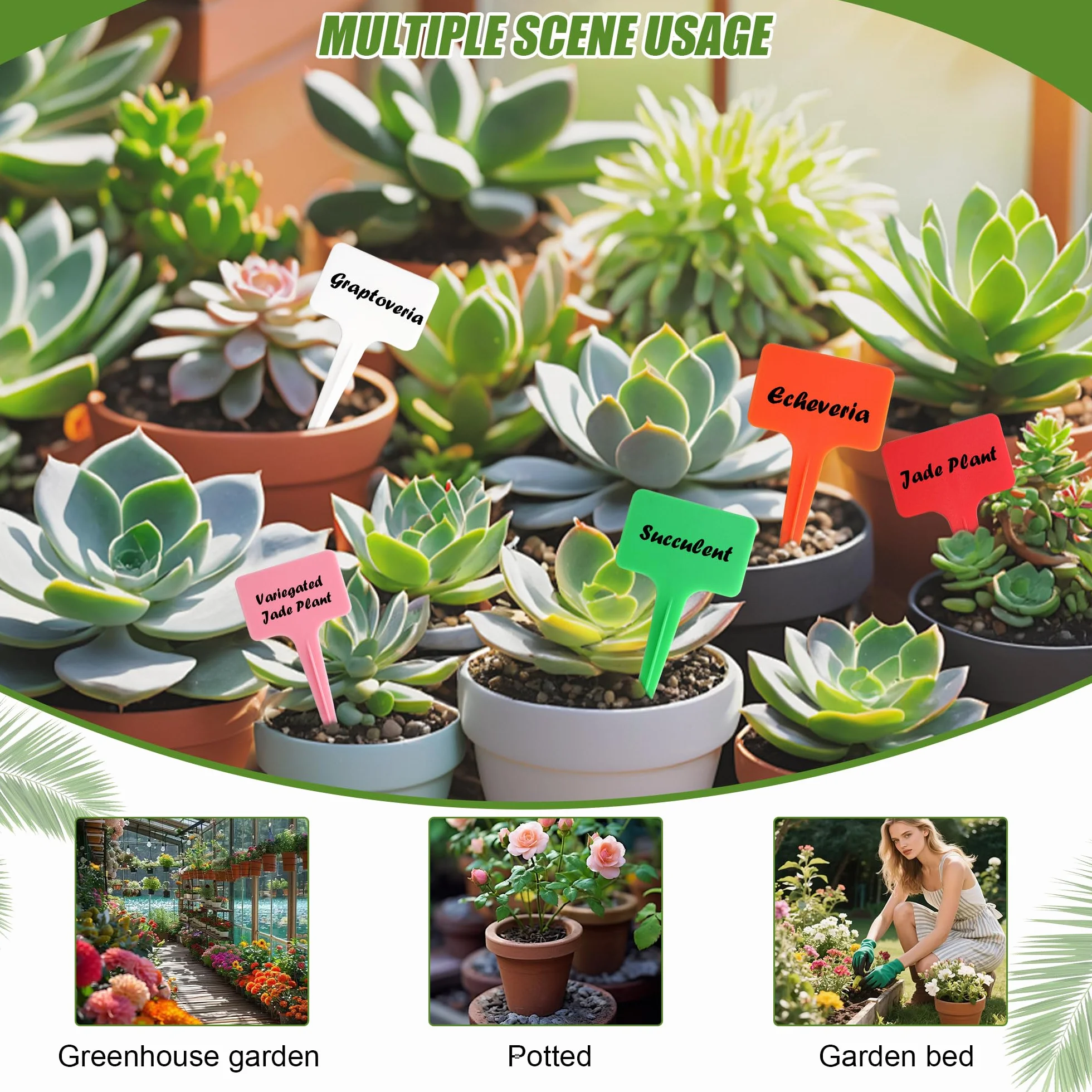 Étiquettes pour Plantes 200 Pièces, Accessoires Jardinage Étanche, Étiquette Plastique Semis Réutilisable