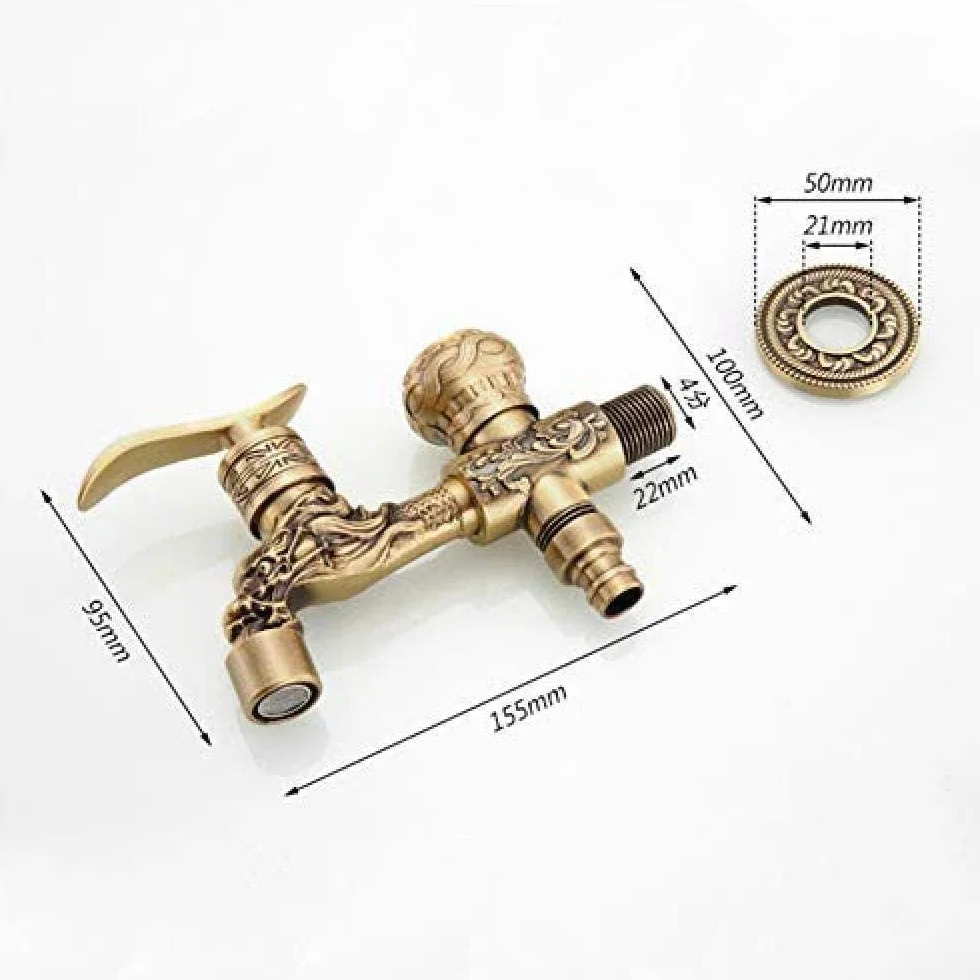 Kit Robinet d'Extérieur Bronze Antique Double Usage Laiton Montage Mural