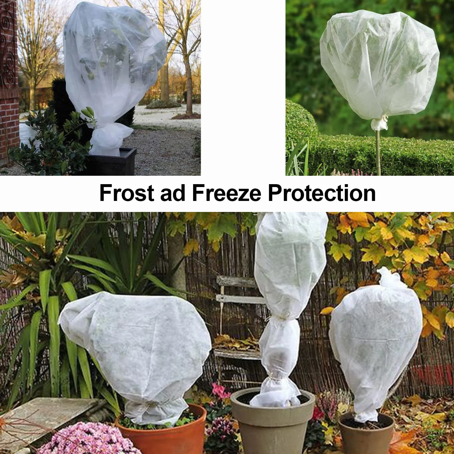 Non-tissée de Protection Hivernale 30g/m² 1.6m x 8m Protection Contre Gel des Plantes Perméable Coupe-Vent