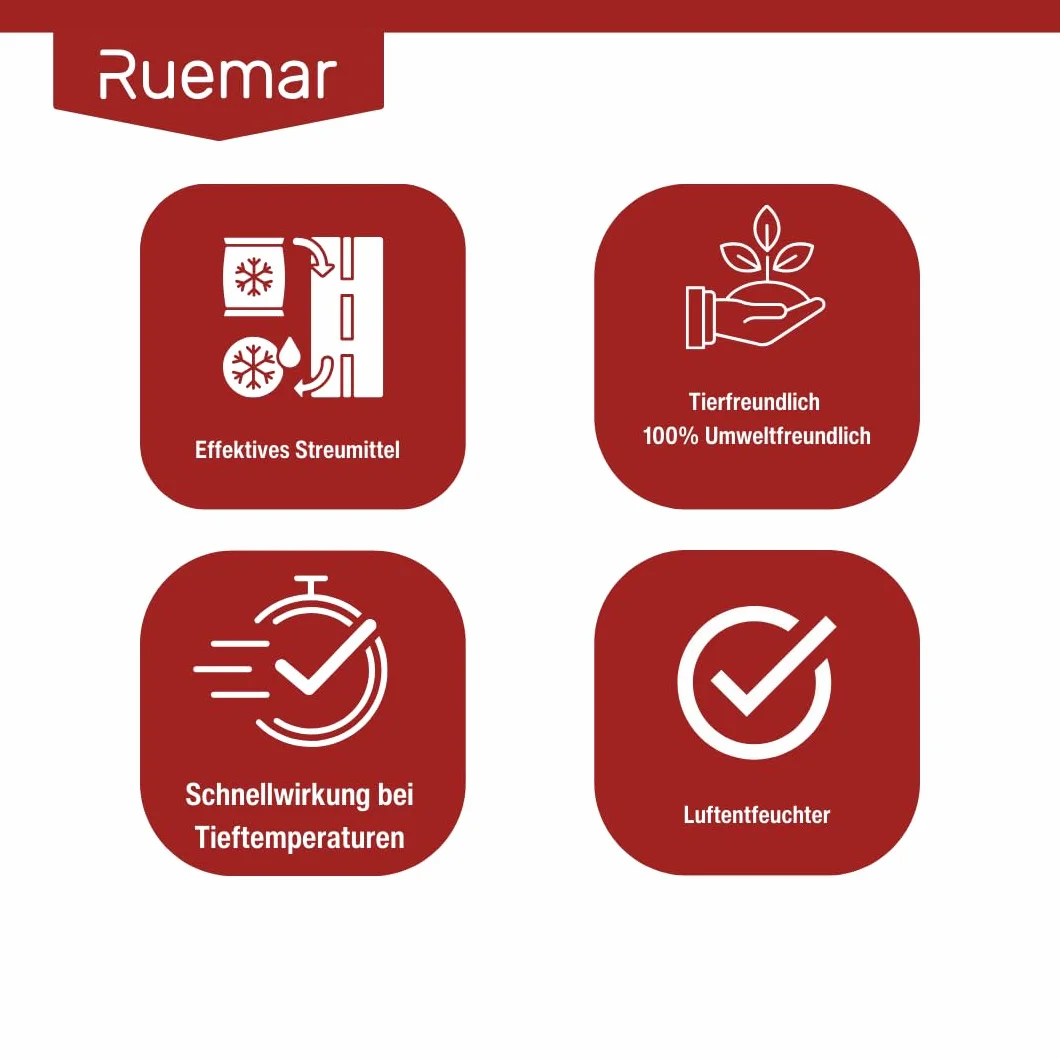 RUEMAR Chlorure de magnésium 25 kg Flocons de sable pour déshumidificateurs et déneigement