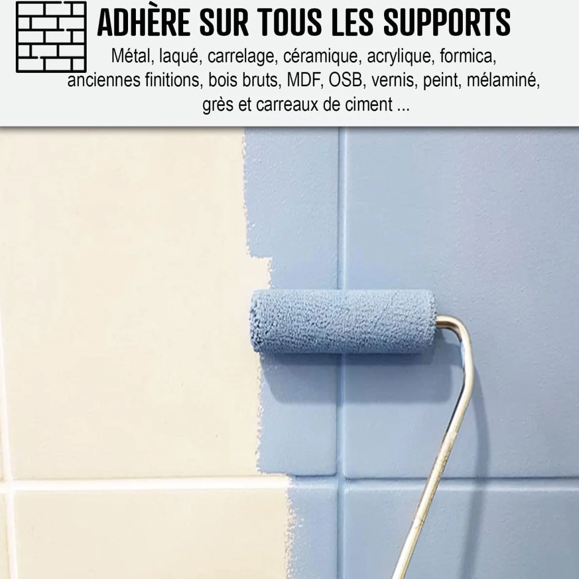 ARCANE INDUSTRIES Peinture carrelage cuisine & salle de bain, résine bi-composante : Arcapoxy carrelage - 1 kg (jusqu'à 10 m² en 2 couches) Blanc Crème - RAL 9001