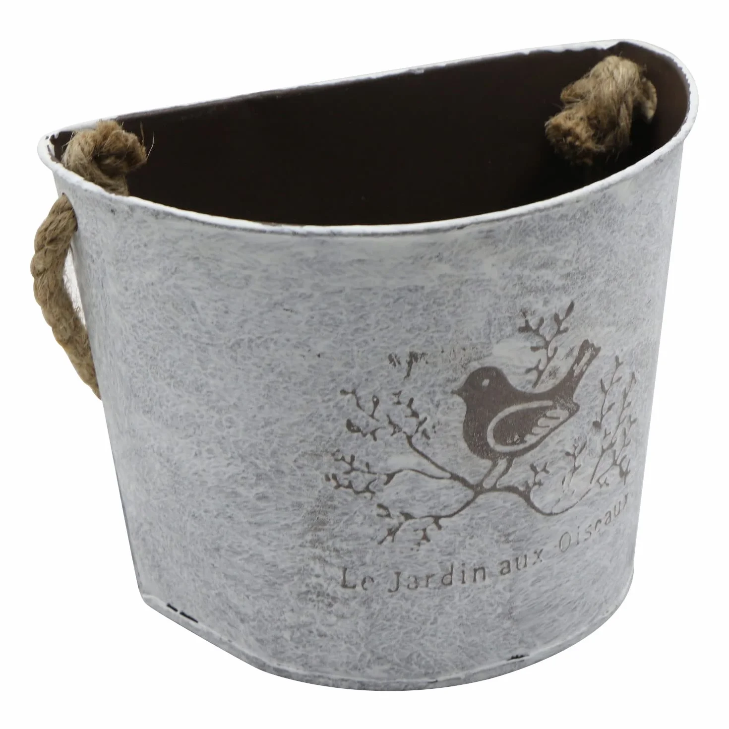 Pot de Fleurs Suspendu Galvanisé Demi-Cercle Vase Mural pour Intérieur Extérieur Jardin Succulentes, 2 Ensembles