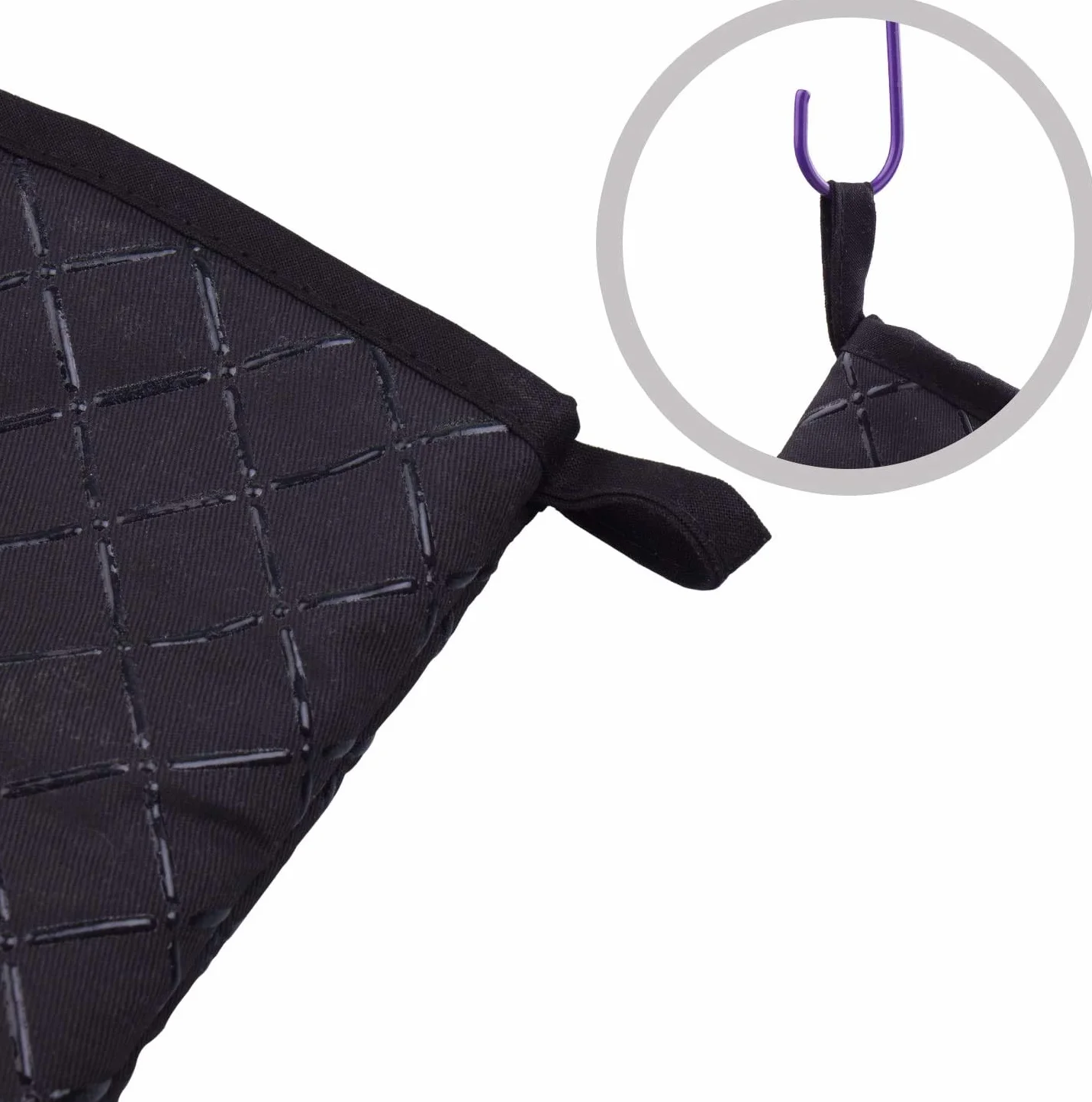 Comius Sharp Gant de Cuisine Antidérapant 1 Paire Chaleur Résistants Coton Maniques Gants pour Cuisiner Barbecue Grill Cuisson Noir