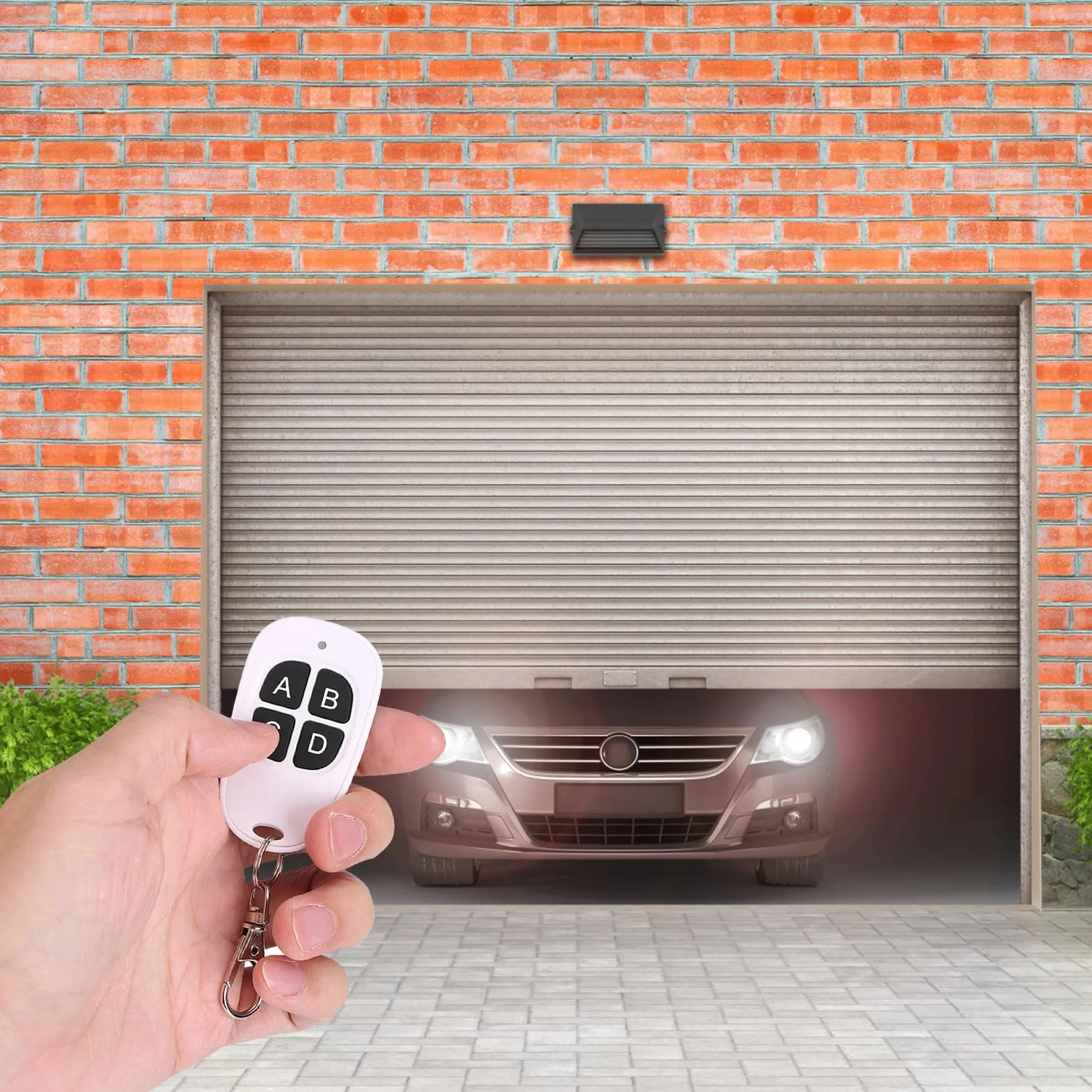 Telecommande Universelle Portail Blanc, Bip Garage Télécommande Porte Clés Universel Sans Fil Voiture, Programmables pour Voiture Garage Porte à 4 Touches pour Portail Automatique Large de Routin