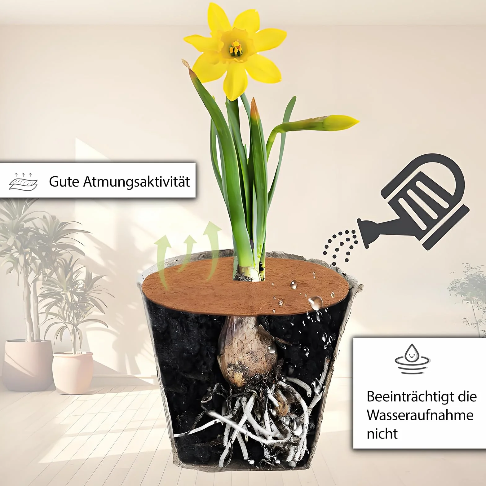 Tapis en fibre de coco pour plantes, protection contre le gel, disque de paillage rond