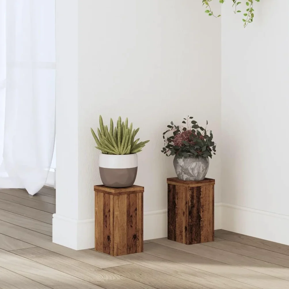 VidaXL Supports pour plantes 2 pcs vieux bois d'ingénierie