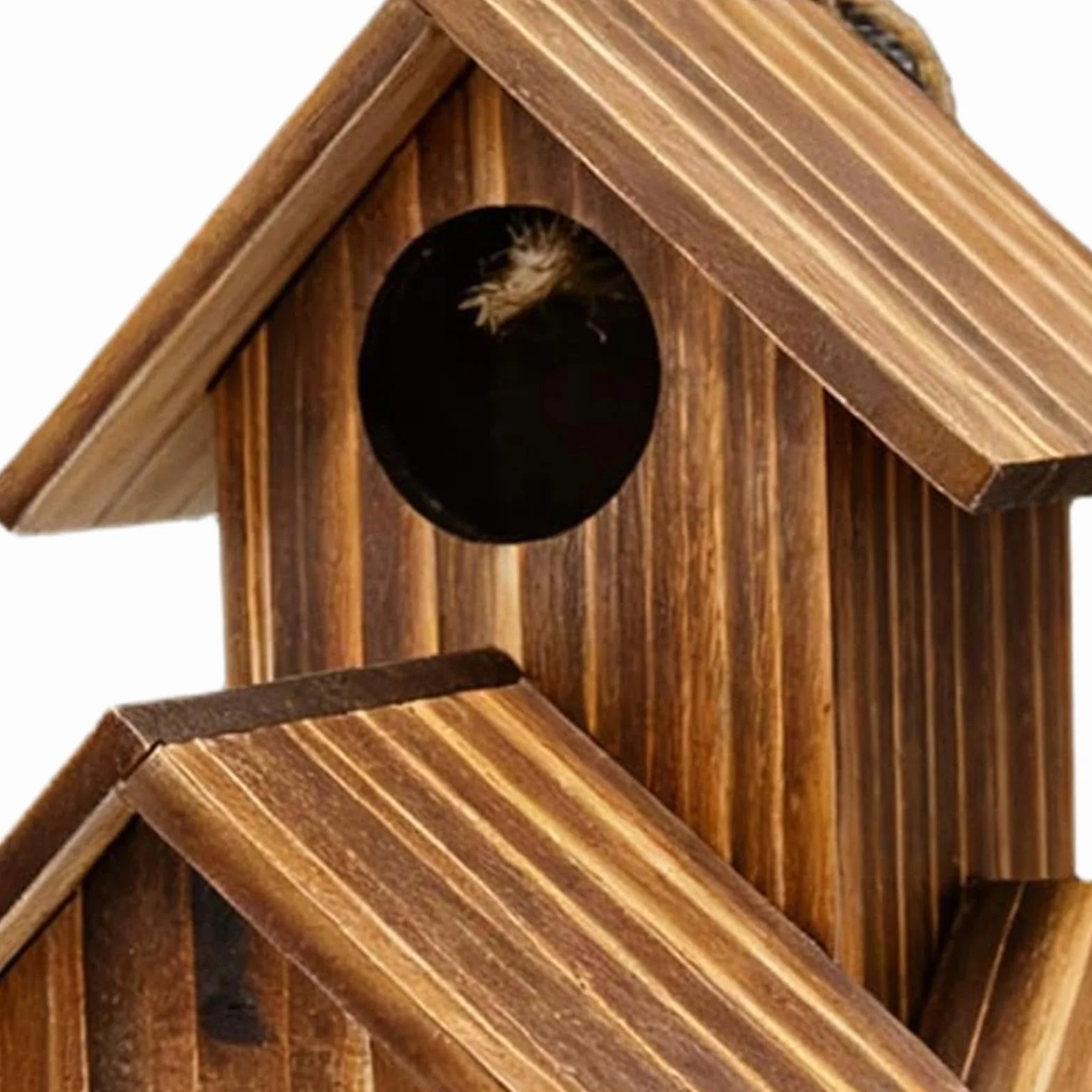 Eichhörnchen-Futterstation Drei-Kammer-Design Holz Futterhaus Streifenhörnchen Feeder mit Flexiblem Dach Wetterfestes Natur-Echtholz Haus