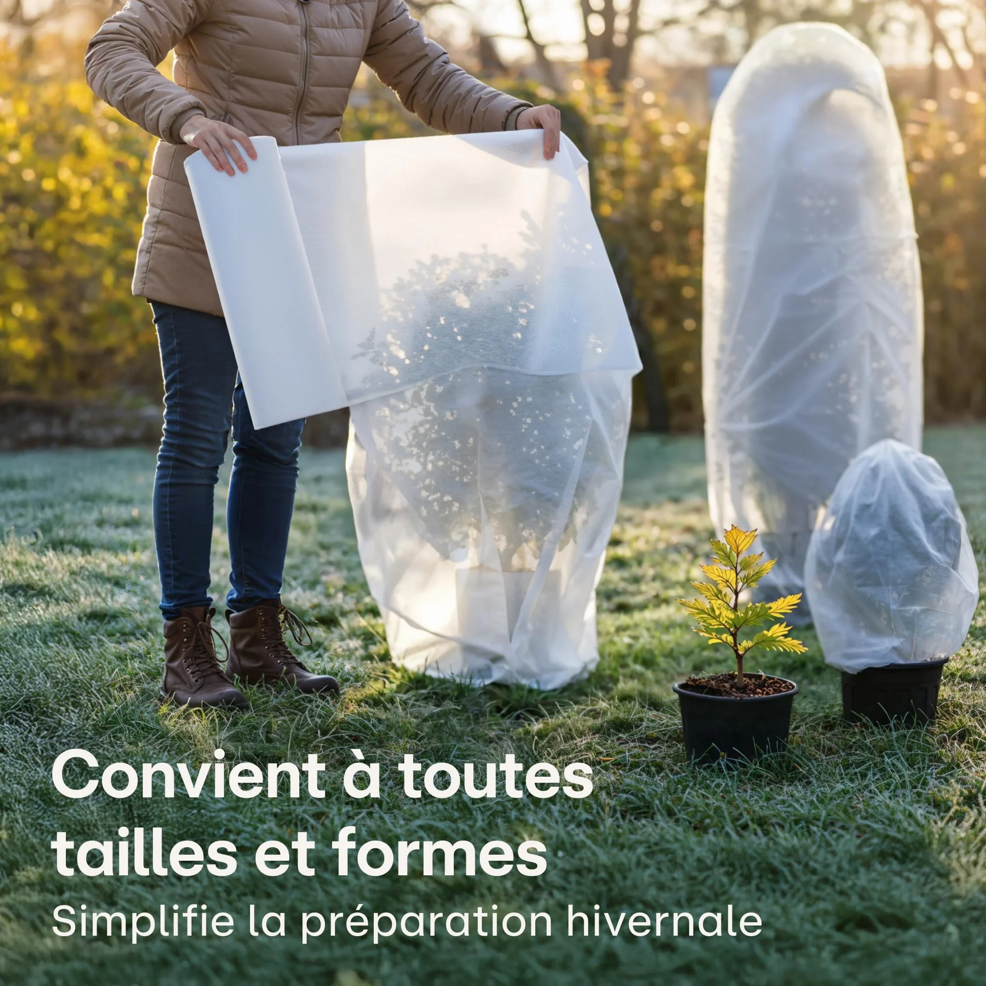 Praknu Voile d’Hivernage en Rouleau pour Plantes Extérieures 50g/m² – 50m × 1m – Protection Contre le Gel et UV