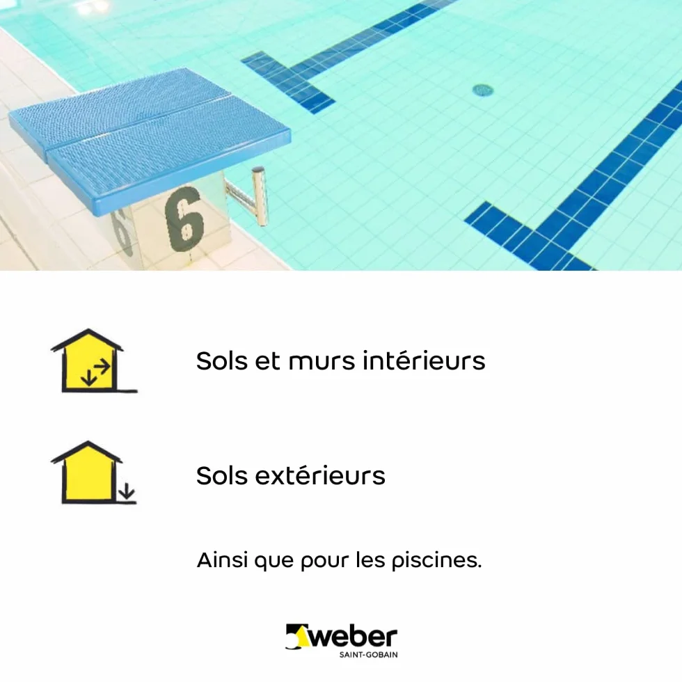 Joint de carrelage adapté piscine, Haute Résistance, Gris Quartz, Weberjoint HR 5KG, WEBER