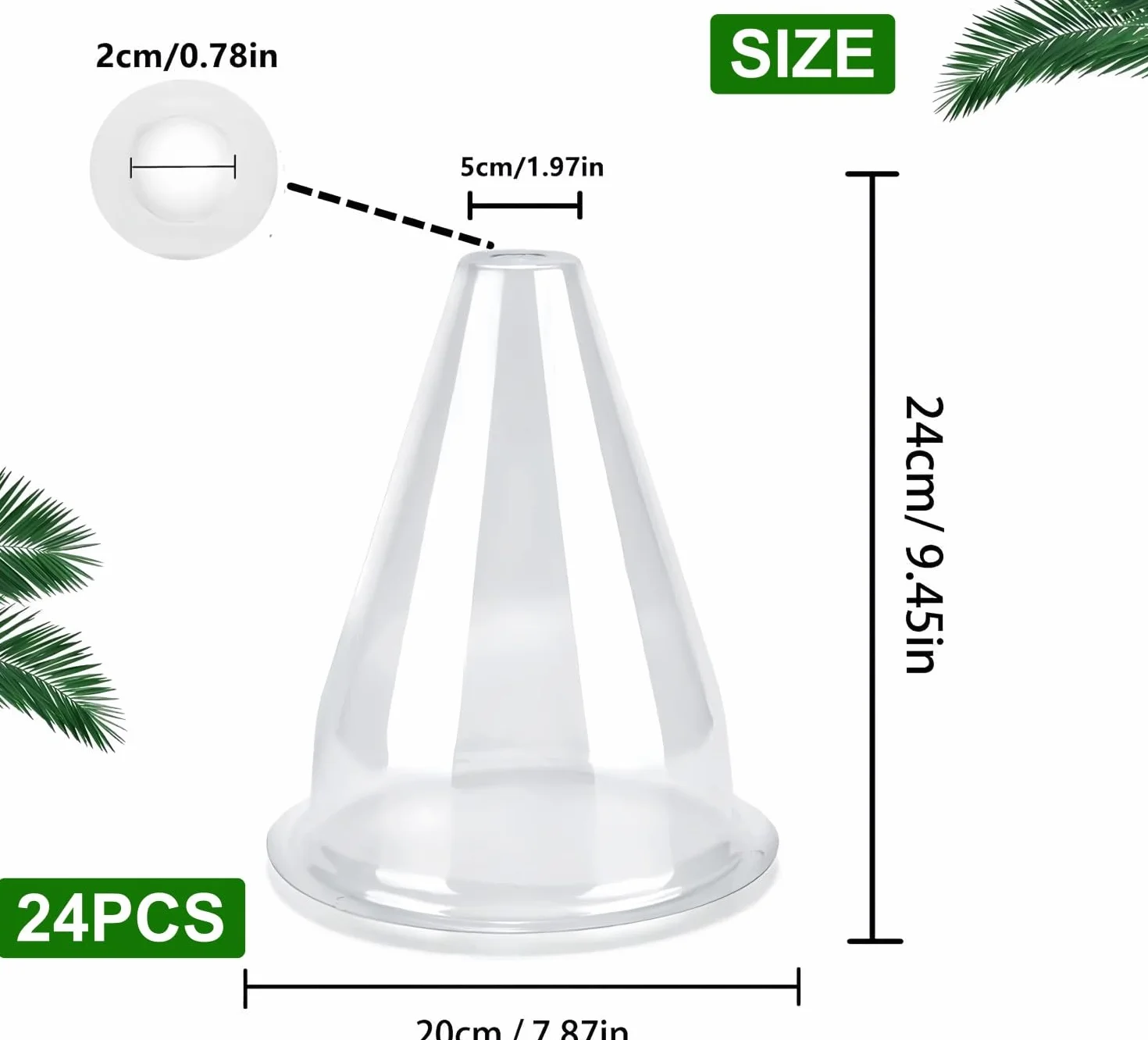 Cloches pour Plantes de Jardin 24 Pièces 24CM x 20CM Couvercle Plastique Mini Serre Protection Gel Oiseaux