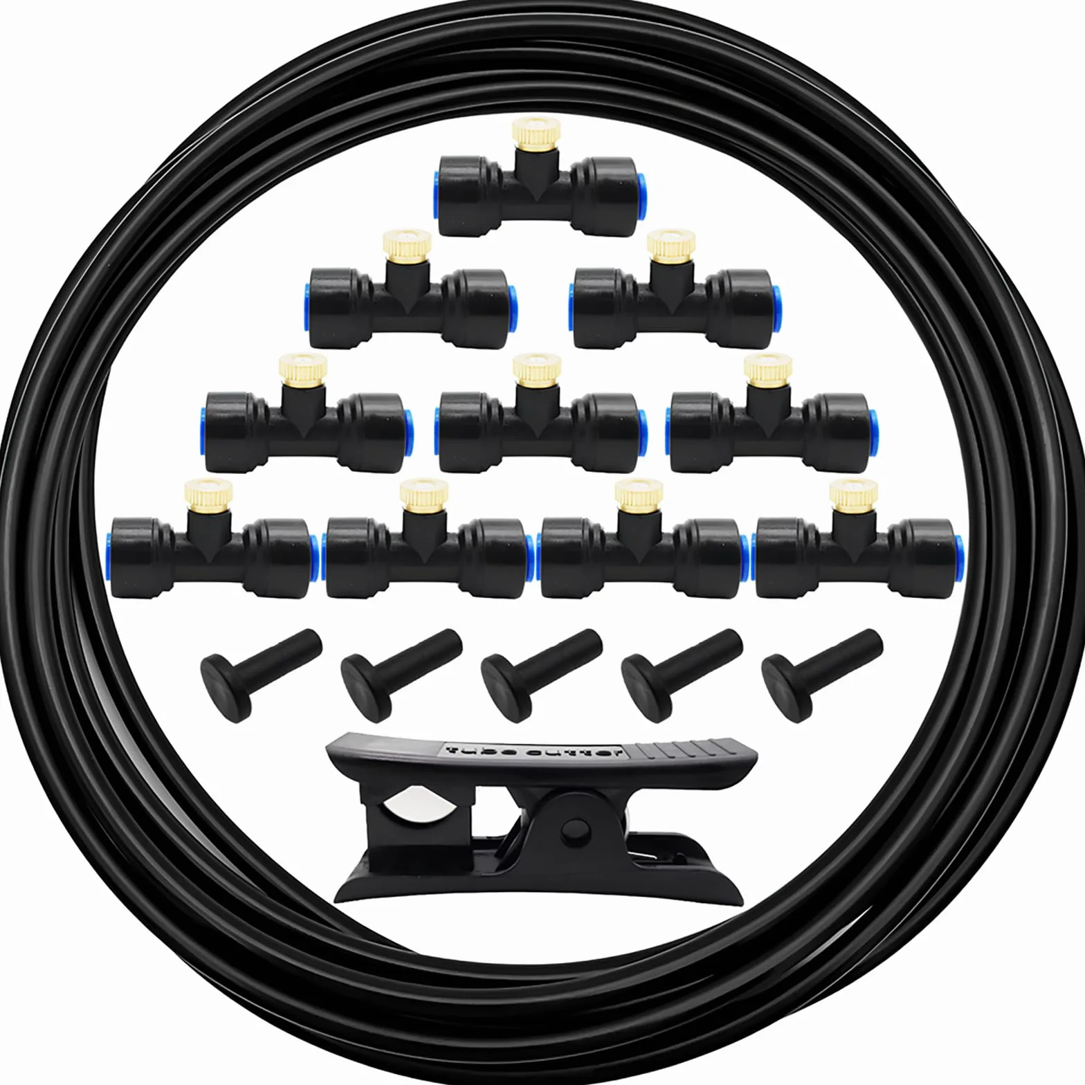 Système de brumisation extérieur CESFONJER 5 m 10 buses kit brumisateur terrasse noir