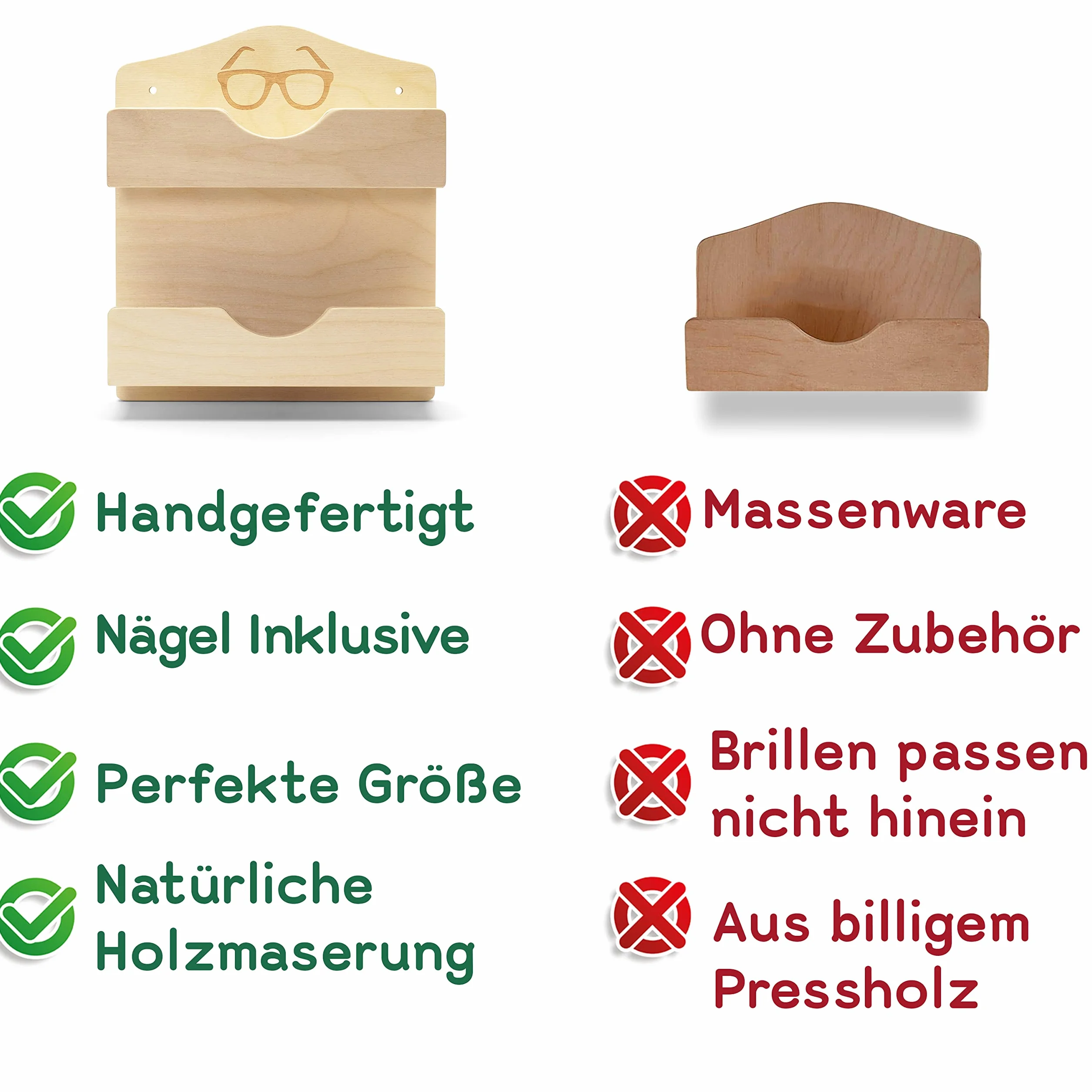 CozyNature Porte-lunettes de sauna en bois pour 2 personnes avec accessoires de montage