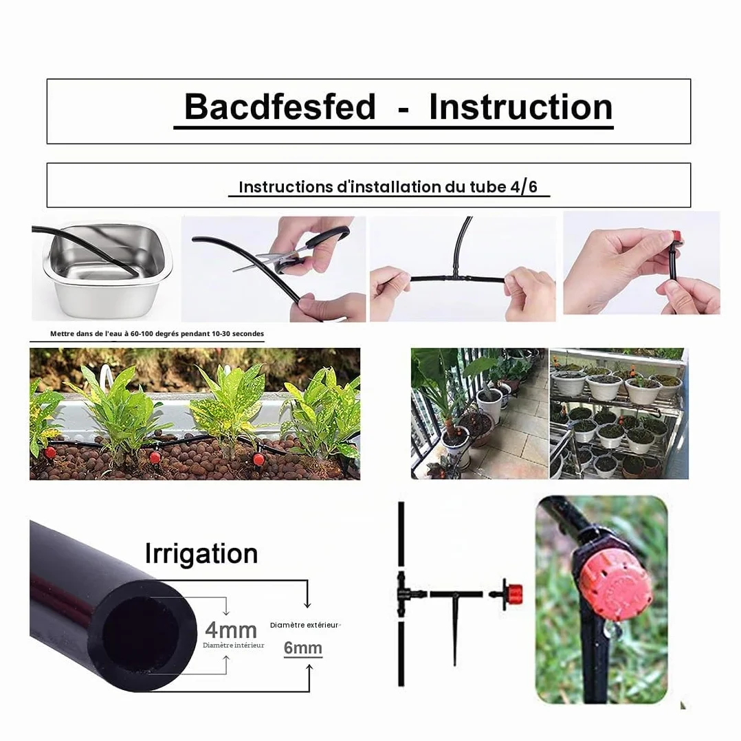 Tuyau d'irrigation goutte à goutte 30M pour jardin terrasse fleurs