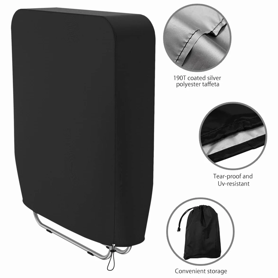 Lot de 2 housses de protection imperméables pour chaise longue de jardin Oxford