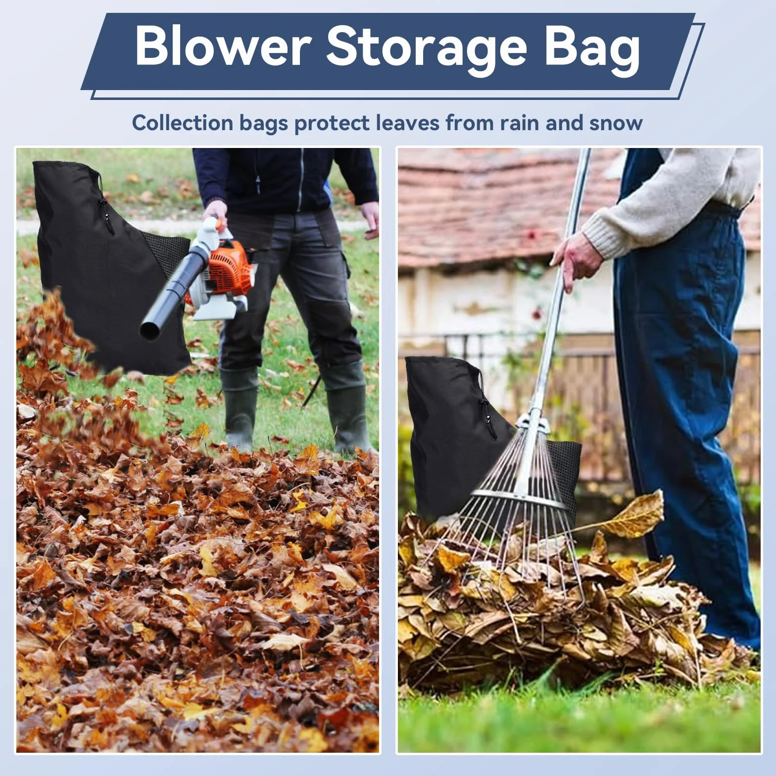 ZhouWei 2 Pièces Sac pour Aspirateur Souffleur, Respirant Sac Aspirateur de Souffleur Feuilles Universel