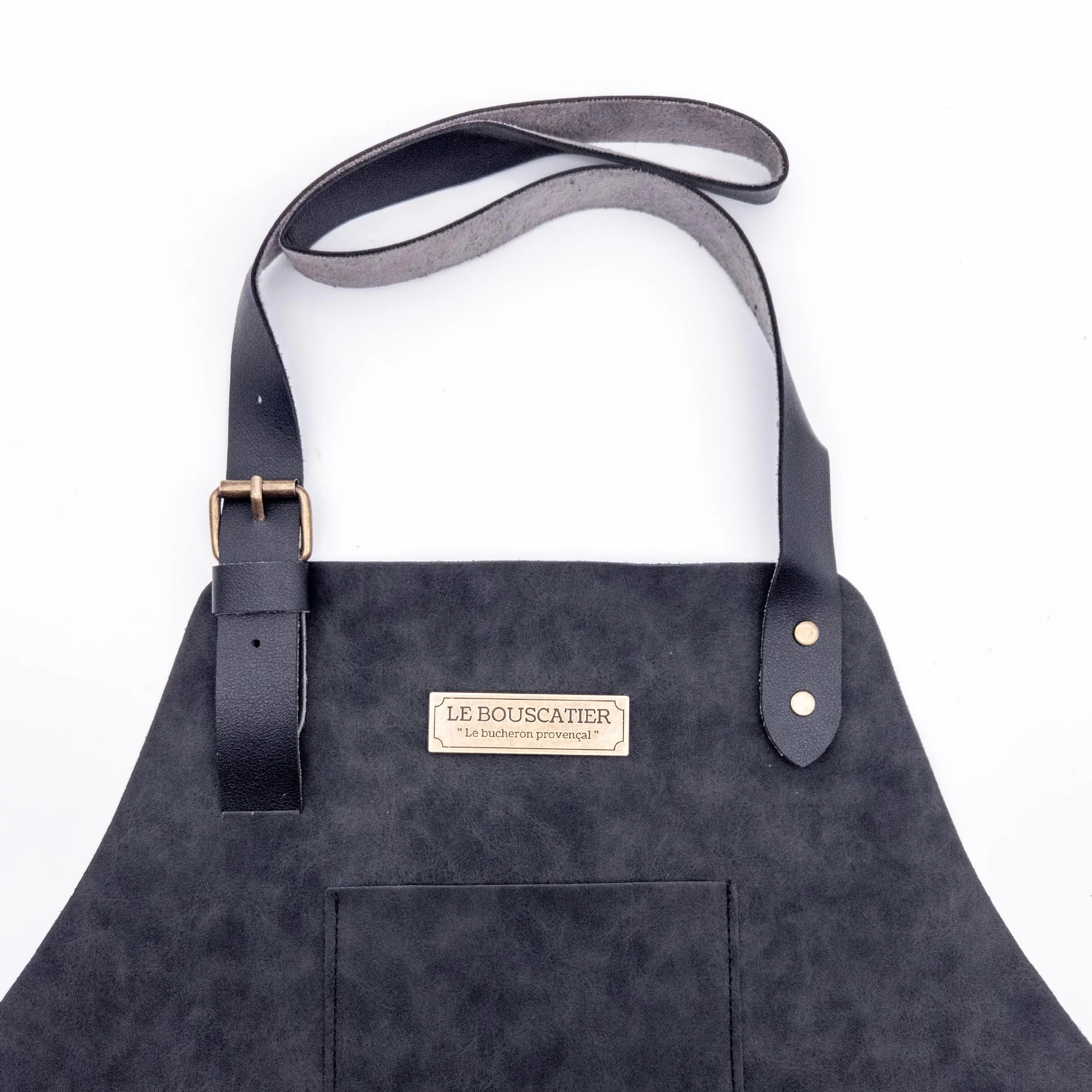 Le Bouscatier Tablier cuisine en cuir réglable résistant léger pour barbecue plancha brasero grillades