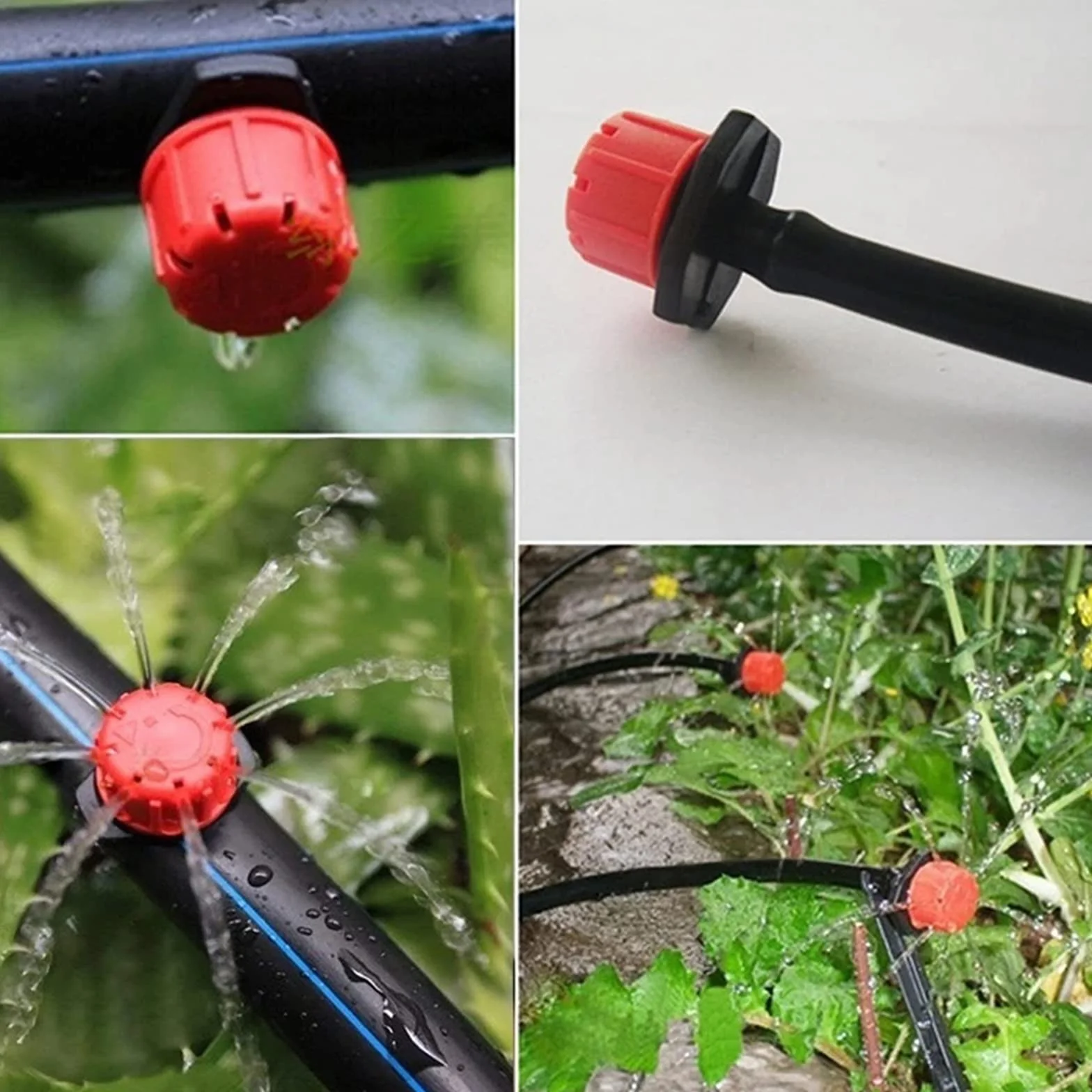 Goutteurs d'Irrigation Réglables 100 Pcs Micro Goutteur en Plastique Huit Trous pour Jardinage