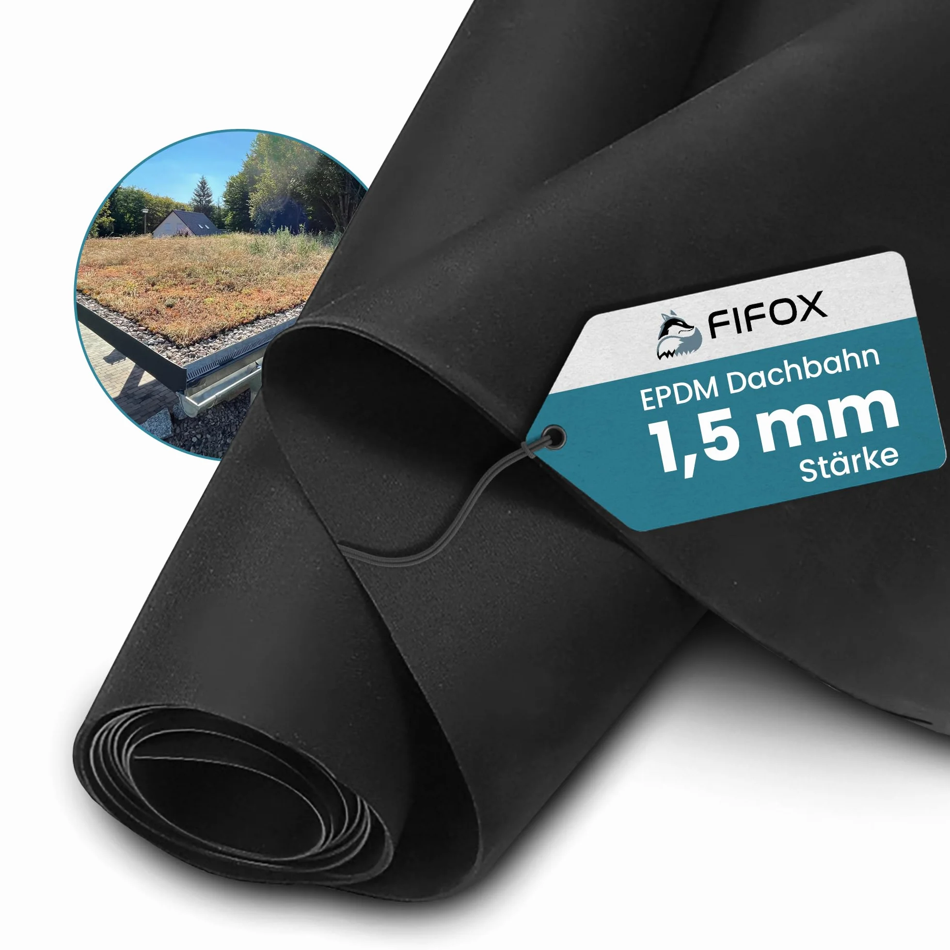 Membrane EPDM étanche 1,5 mm 3,05 m x 3 m noir pour toit abris de jardin carports
