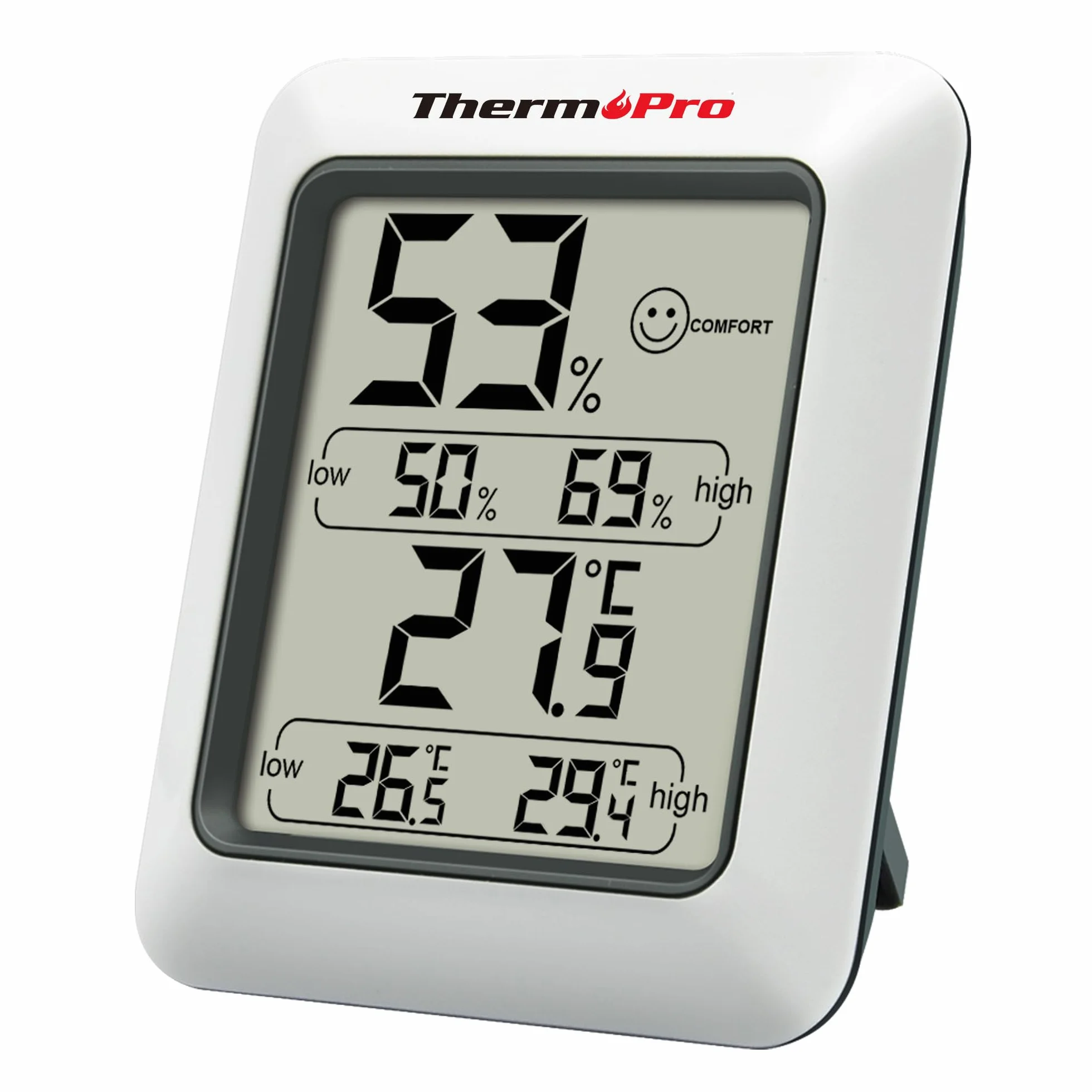 ThermoPro TP50 Thermomètre-hygromètre numérique d'intérieur avec indicateur d'humidité et de confort climatique