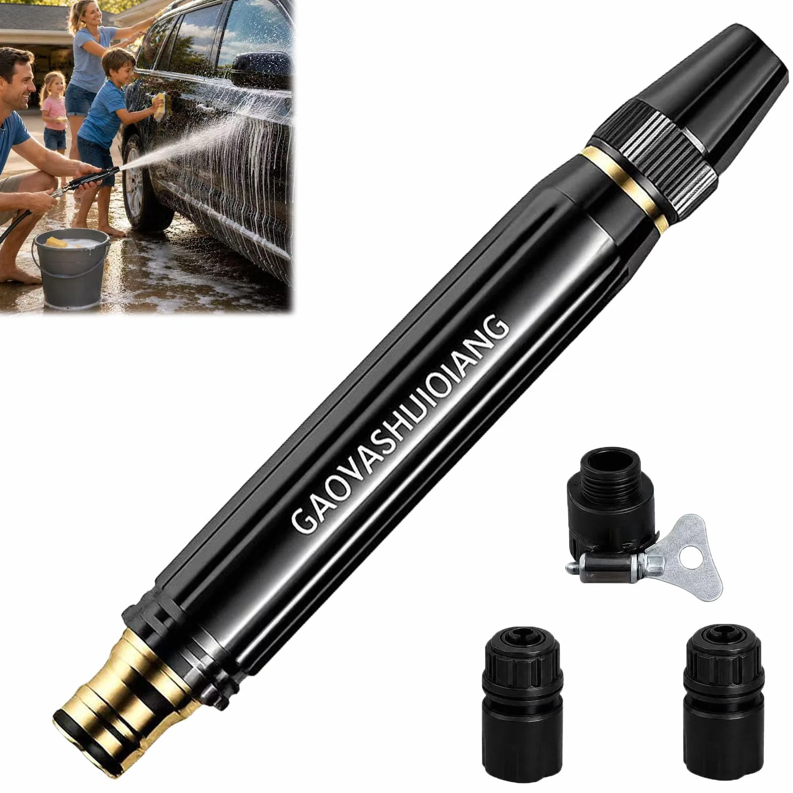 Buse haute pression réglable pour tuyau arrosage jardin, accessoire pulvérisation main résistant