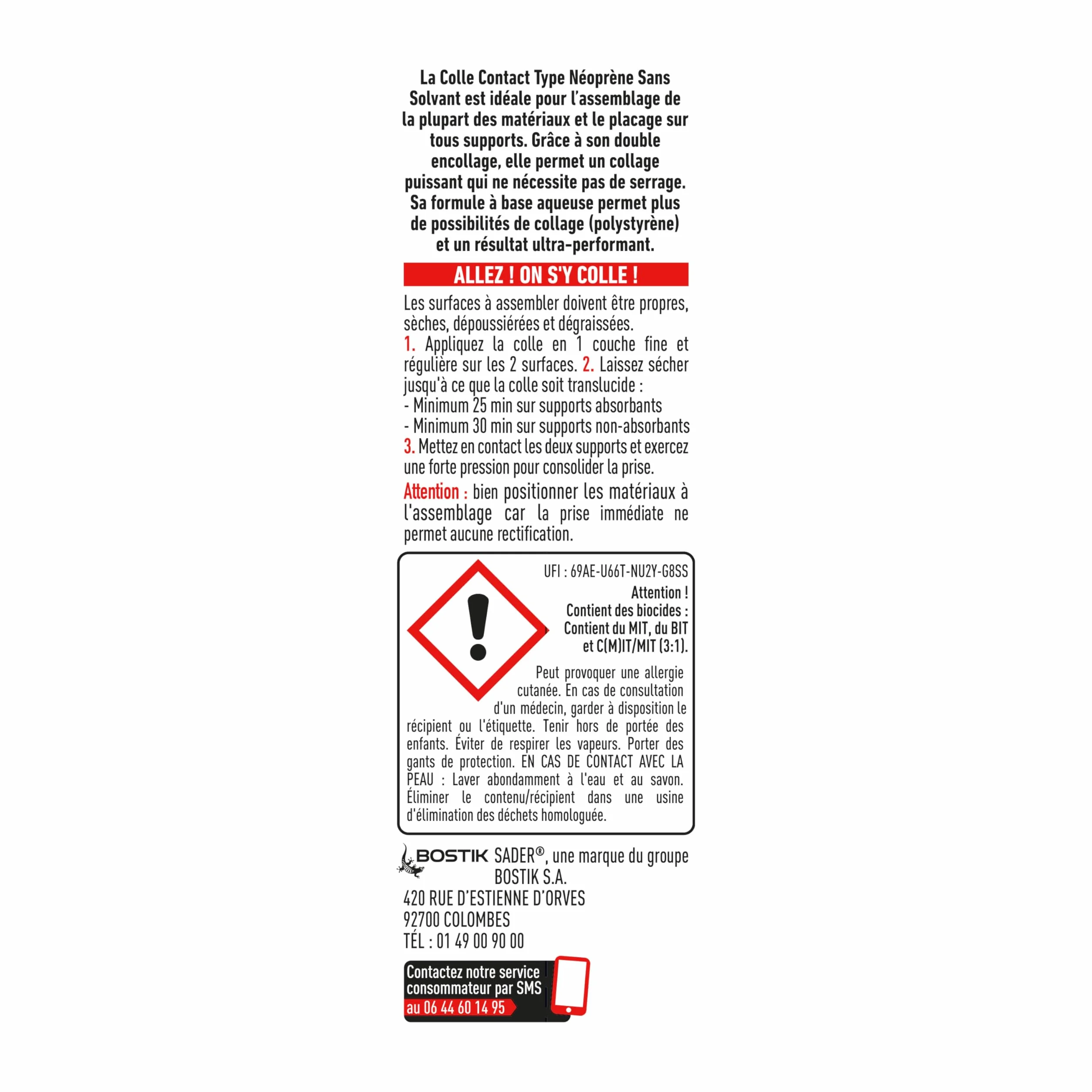 Sader Colle Contact Type Néoprène – Sans Solvant et Sans Odeur – Colle Extra Forte Tous Matériaux – Intérieur et Extérieur Sous Abri – Prise Immédiate – Translucide – Tube 125 ml