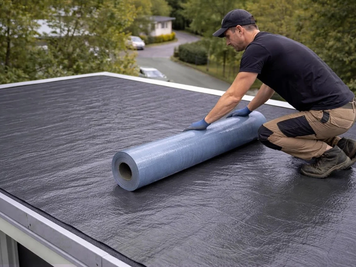 Membrane d'étanchéité en bitume élastomère avec revêtement aluminium coloré 10 m2. Format autocollant 1 x 10 m de peinture au noir de coleur