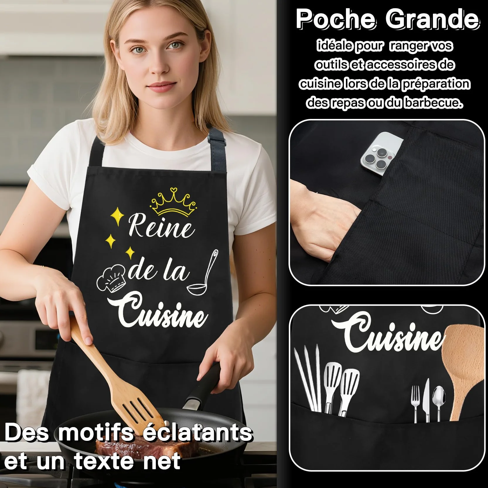 Tablier De Cuisine Personnalisé Femme Cadeau Anniversaire Noel Fete Des Mere