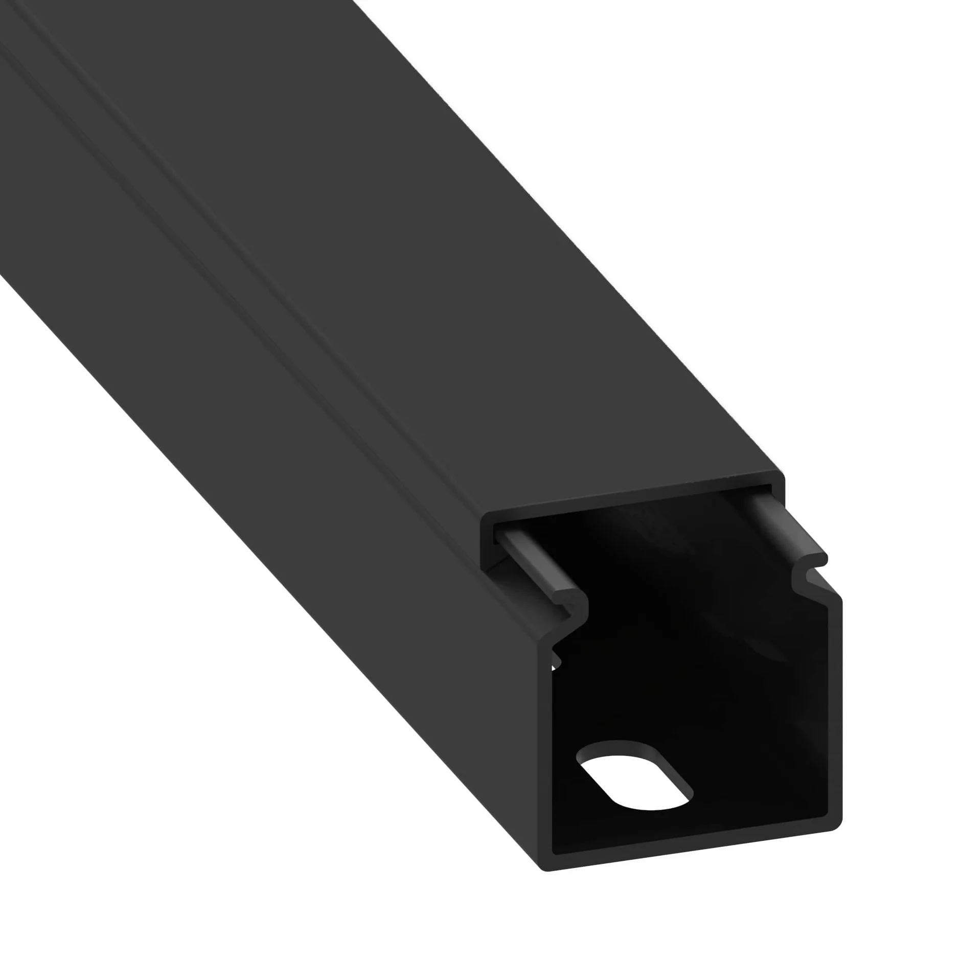 Cablecoach Habengut CC10110 Goulotte de câble (avec Trou de Montage dans Le Fond) 25 x 25 mm en PVC, Couleur : Noir, Longueur 4 m (4 x 1 m de Longueur)