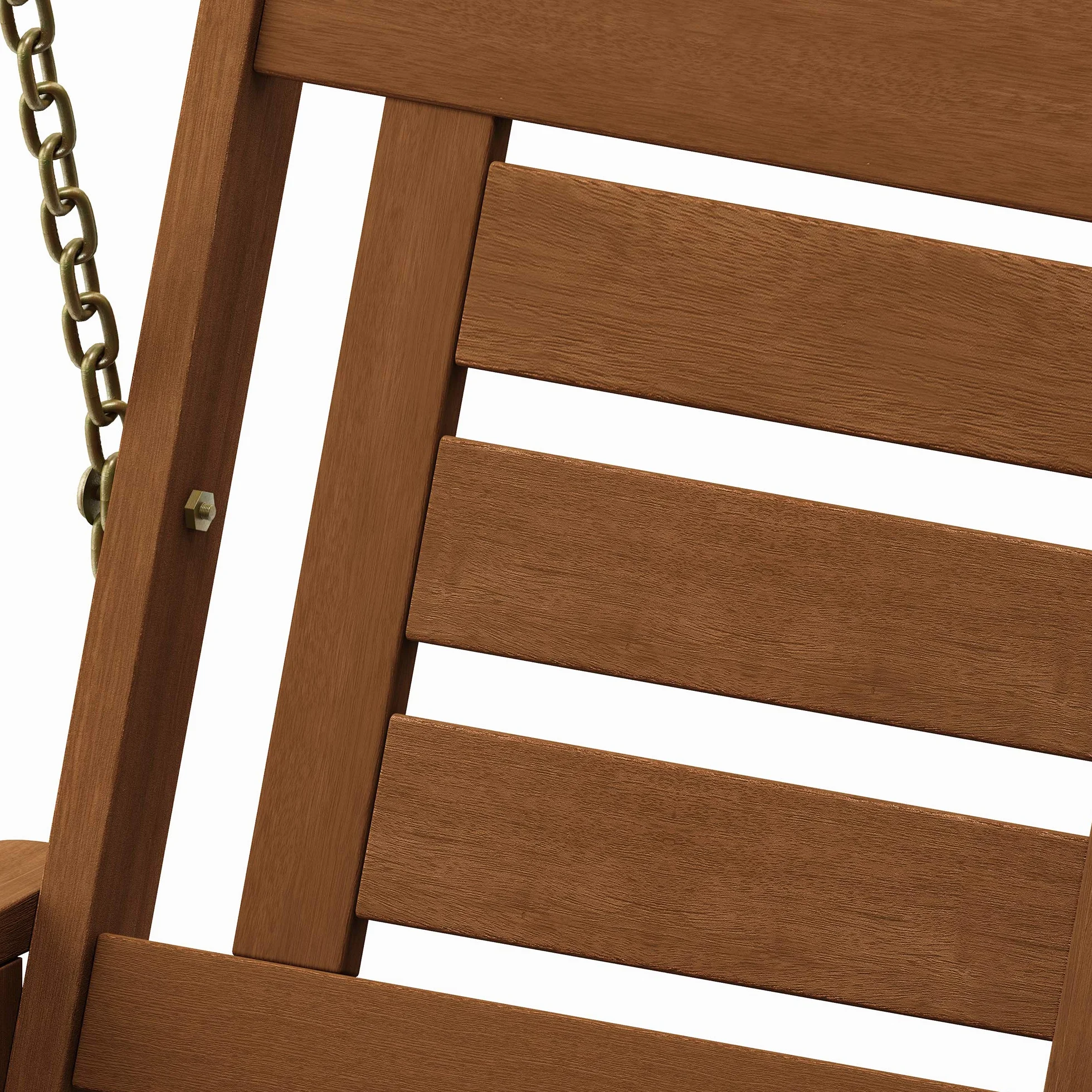 Furinno Tioman Hardwood Balançoire Suspendue Simple avec Chaîne, Naturel, Bois