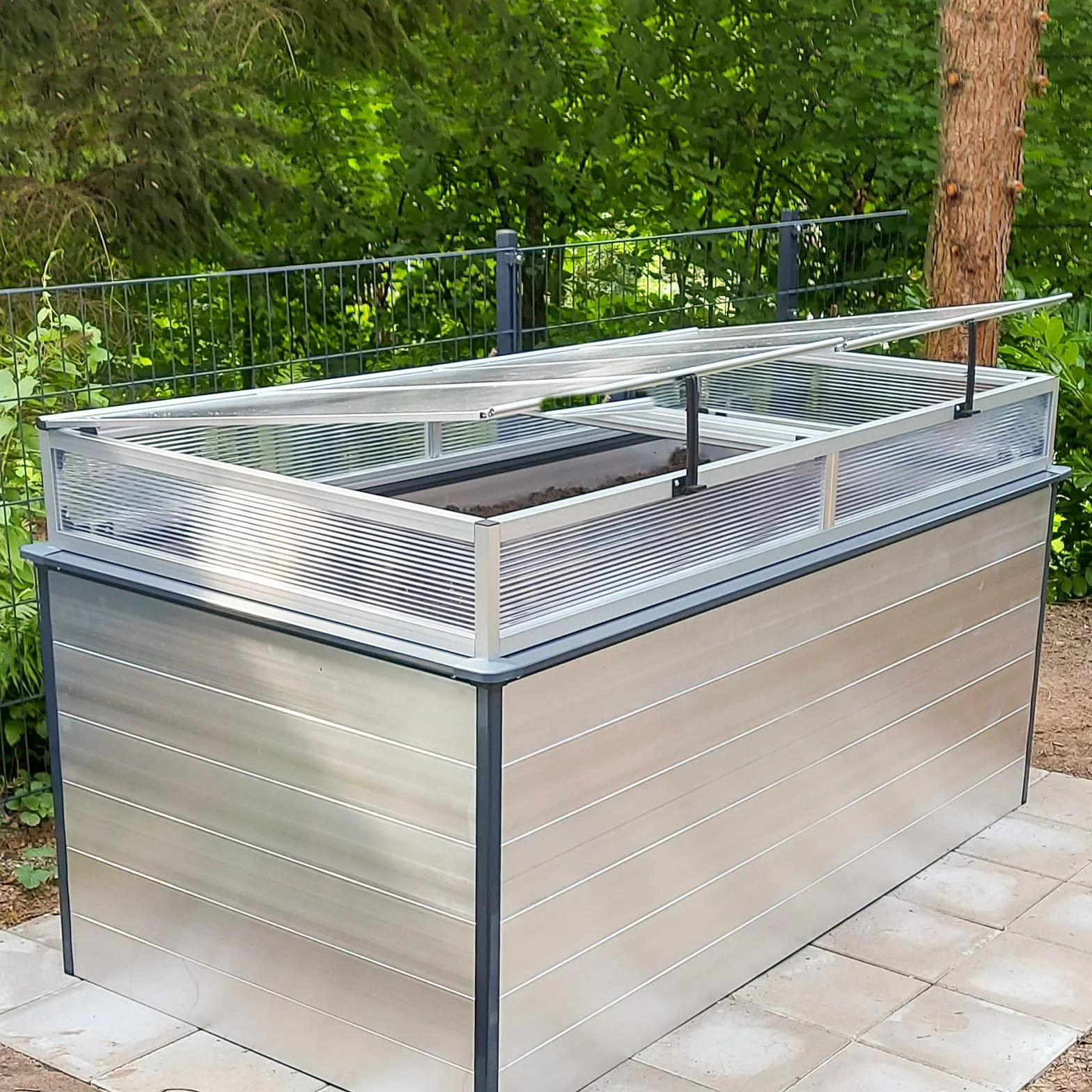Châssis de Jardin en Aluminium Double Paroi Serre 77 x 119 cm UV Résistant
