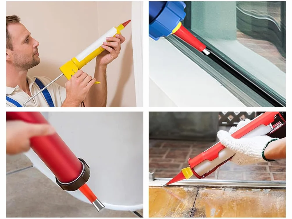 32 Pièces Buse D'étanchéité en Acier Inoxydable,Buses A'étanchéité en Silicone, Réutilisable Applicateur de Buse, Outil de Calfeutrage Universel, pour Cuisine et Salle de Bains
