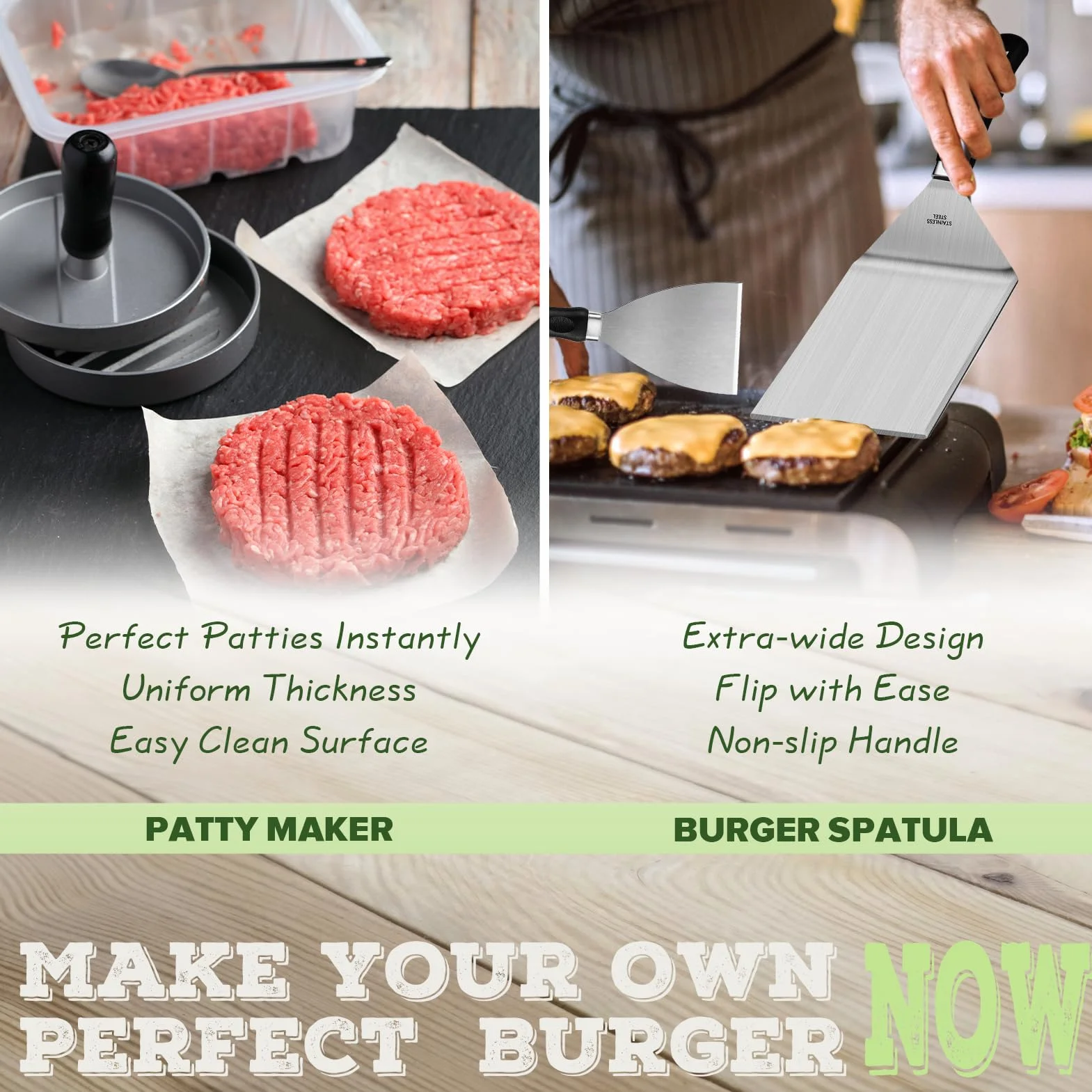 Smash Burger Set 5 Pièces, Kit Accessoires Plancha Acier Inoxydable pour Grill Teppanyaki, Presse Burger, Cloche Cuisson, Spatule Large Grattoir