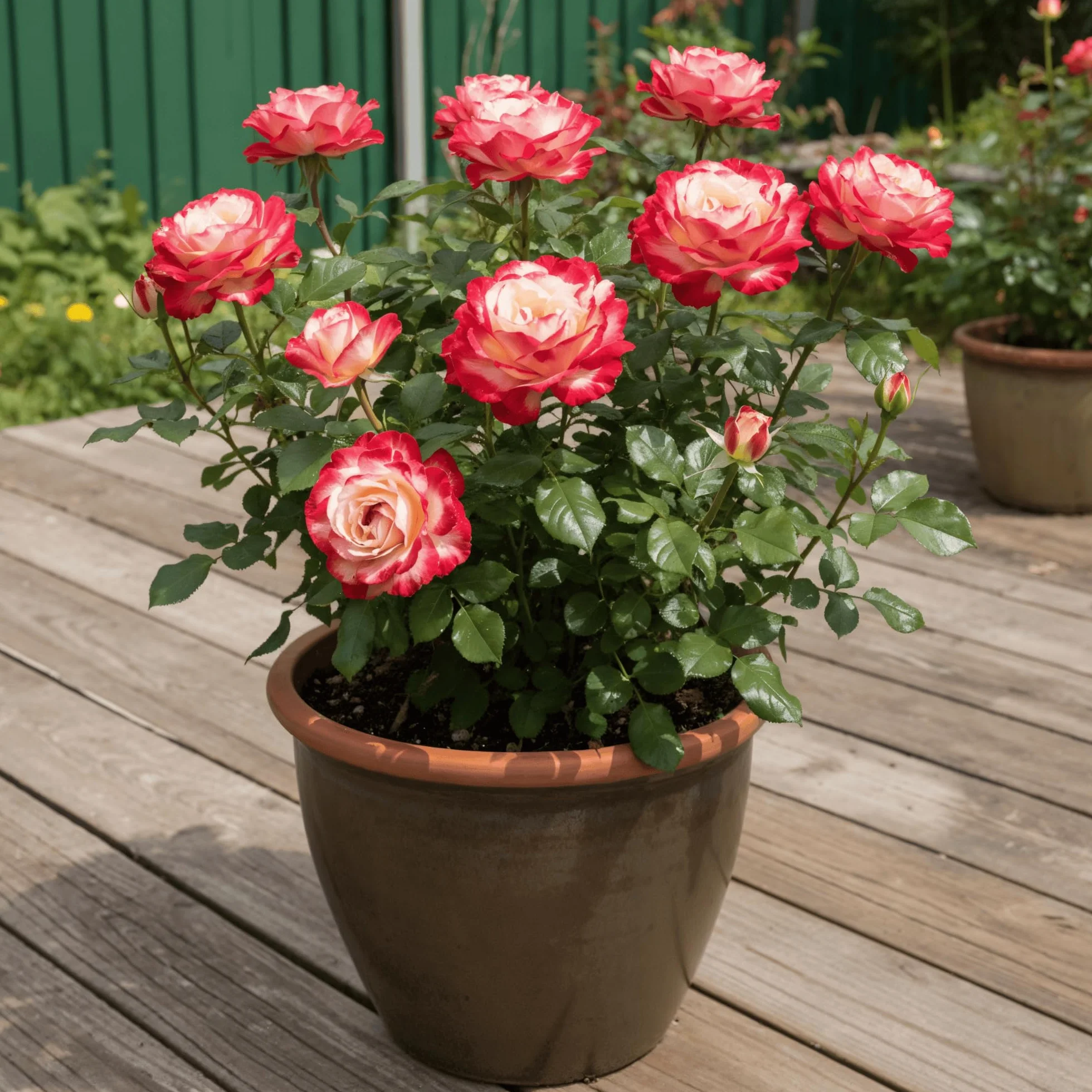 Rose Rouge & Blanc 1 Plantes Vivaces Résistantes Exterieur Fleurs à Planter Hollande
