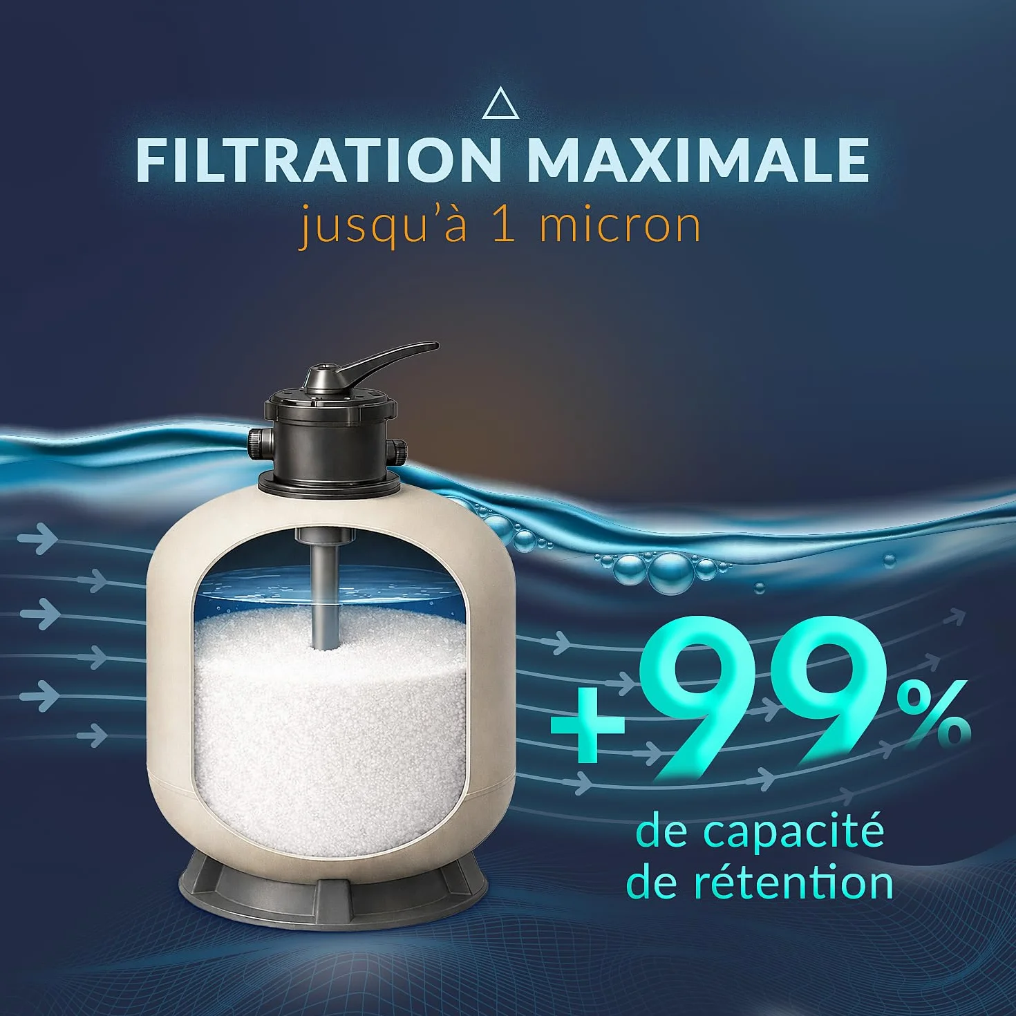 Sable Filtrant pour Piscine Nature Works 10kg - Verre Technique, Filtration 99,64%, Économie d'Eau et d'Énergie