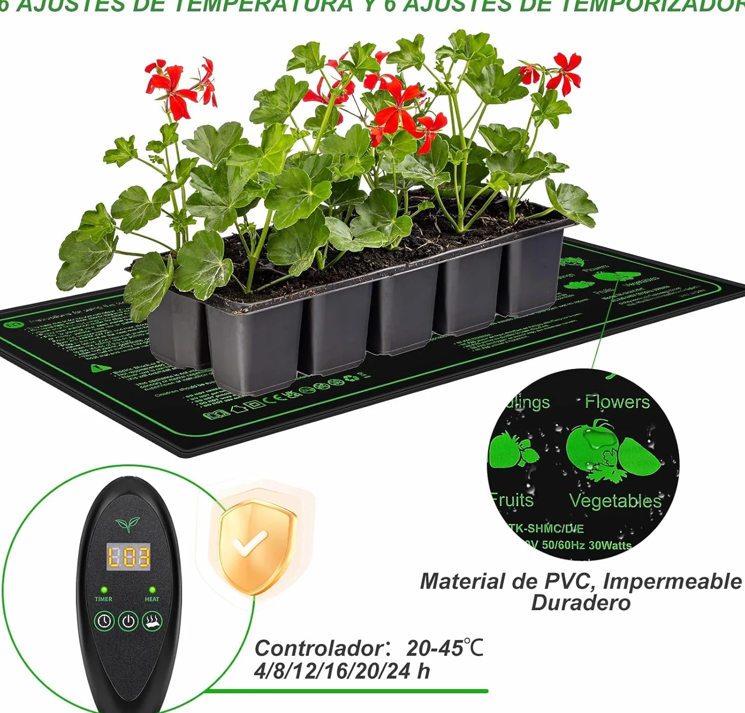 Pfloge® Tapis de Chauffage avec Thermostat, Tapis Thermique pour Terrarium, PVC Imperméable 6 Niveaux