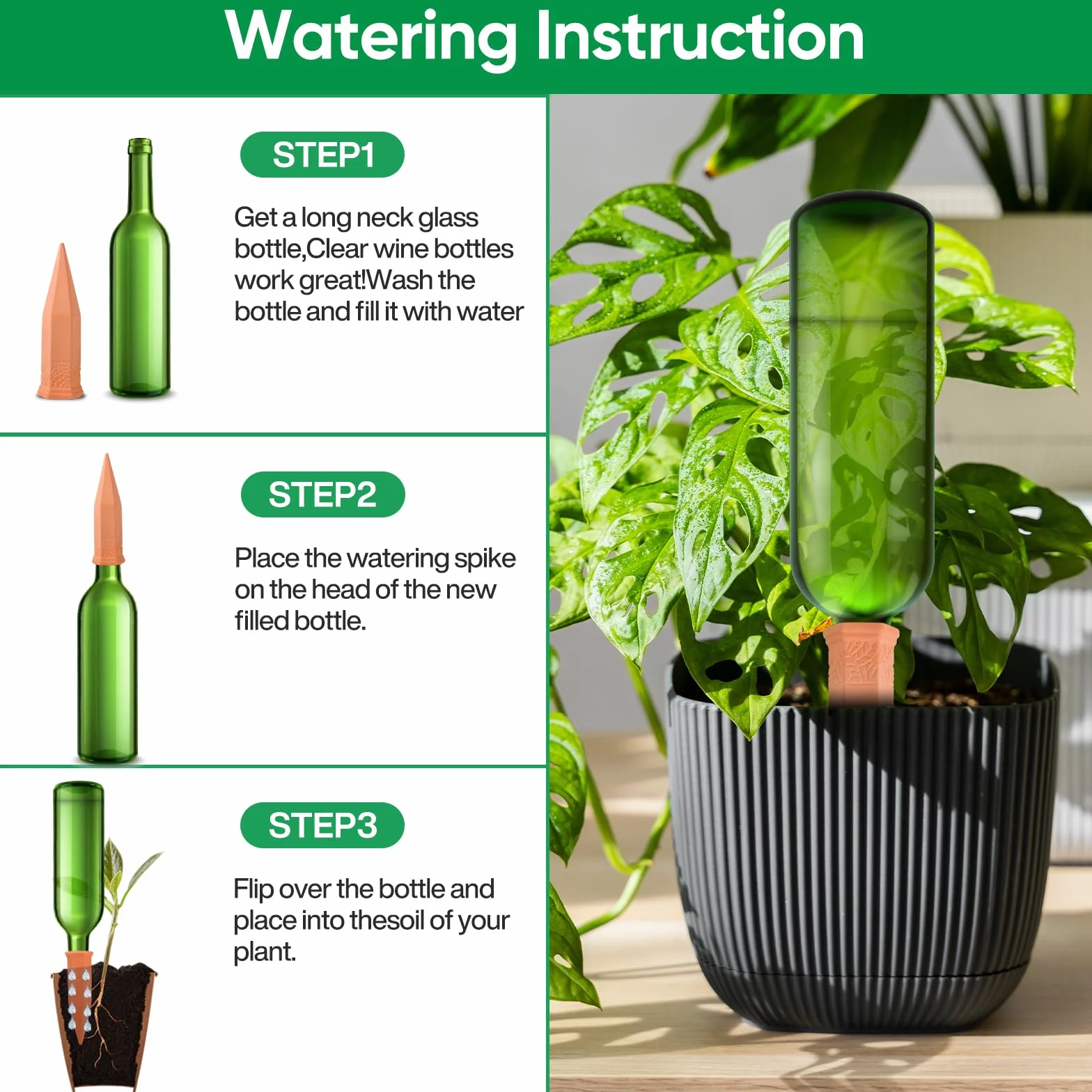 Cône d’arrosage Argile Lot de 8 Arrosoir Terreau Plante Intérieur Systèmes Irrigation Automatique
