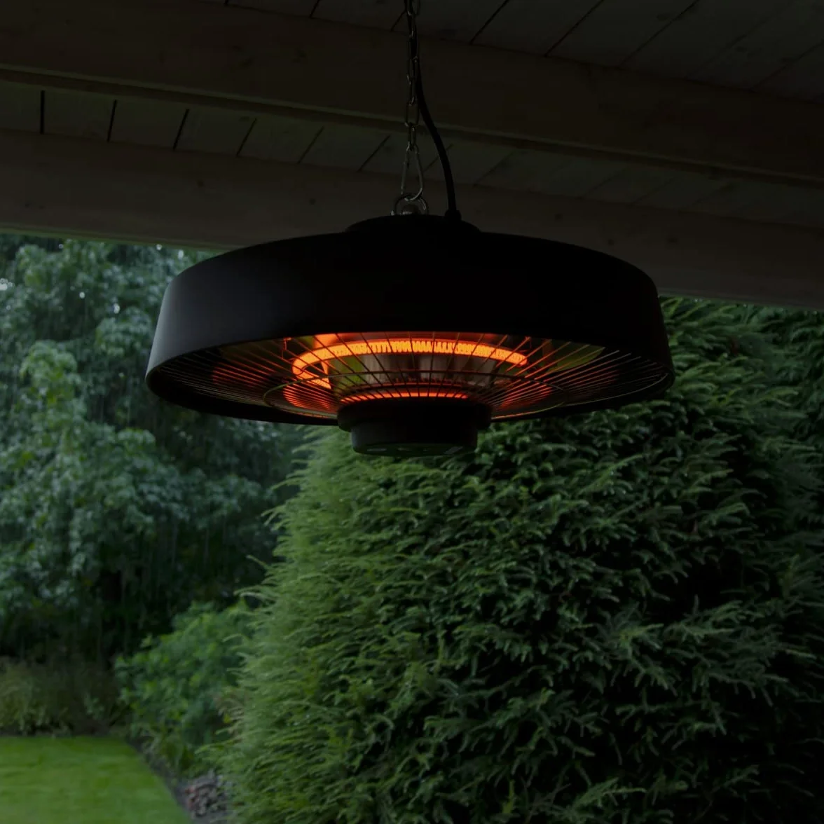 Vonroc Chauffage Terrasse Extérieur Vulcano 2000W - Chauffage Électrique Suspendu avec Télécommande