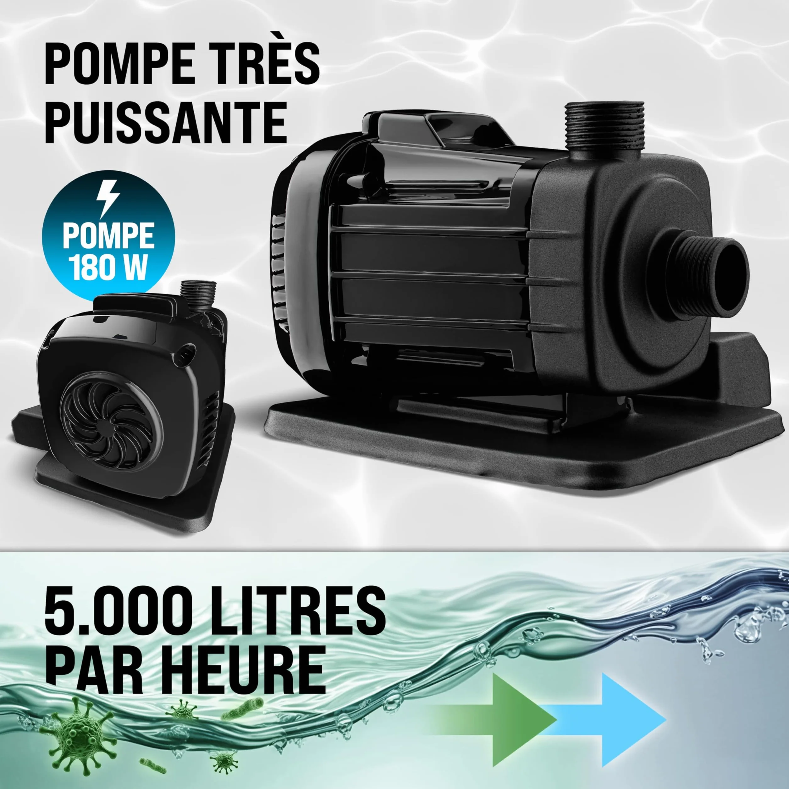MONZANA Pompe filtre à sable 5 m³ auto-amorçante pour piscines jusqu'à 15 m³ vanne 7 voies Ø32-38mm