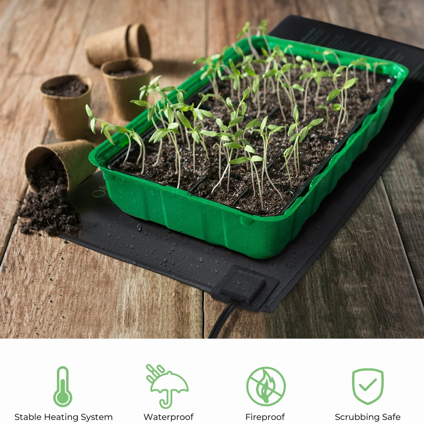 Ohuhu Tapis Chauffant 2 Pièces 25 x 52 cm pour Germination Semis Jardinage