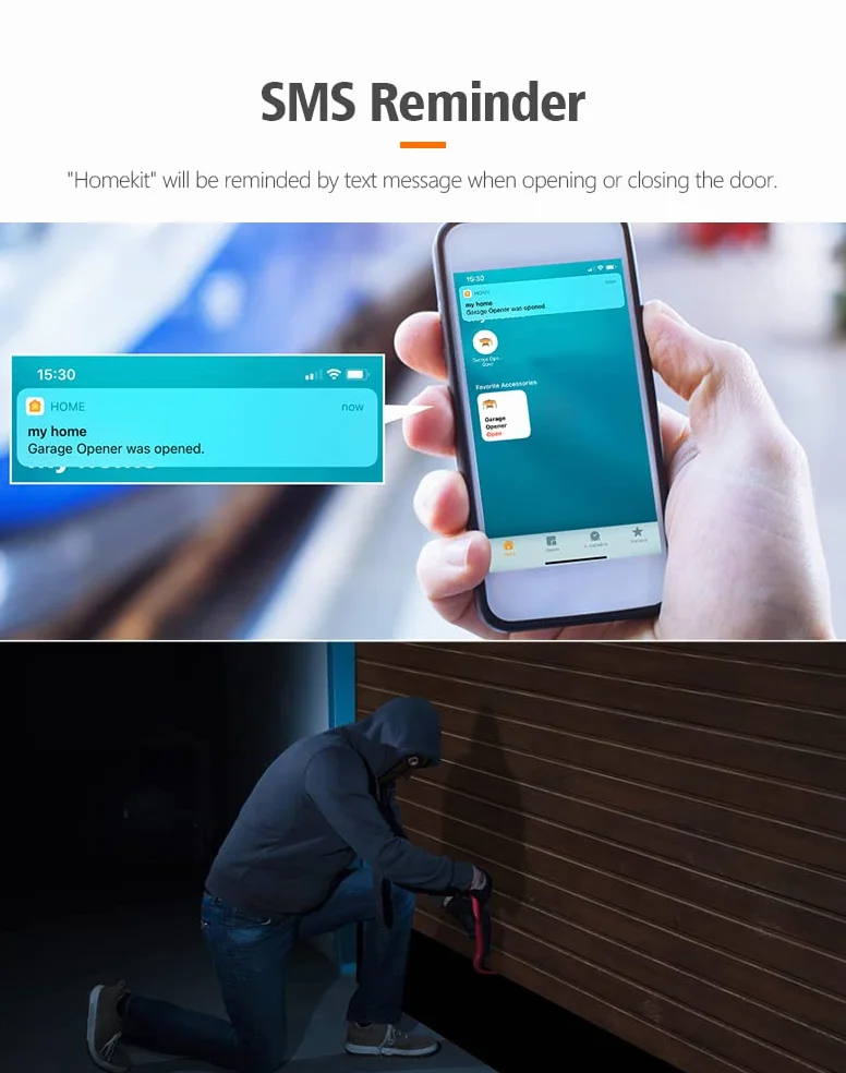 Ouvre-porte de garage intelligent, interrupteur de porte de garage Wi-Fi, compatible avec homekit, commande vocale siri