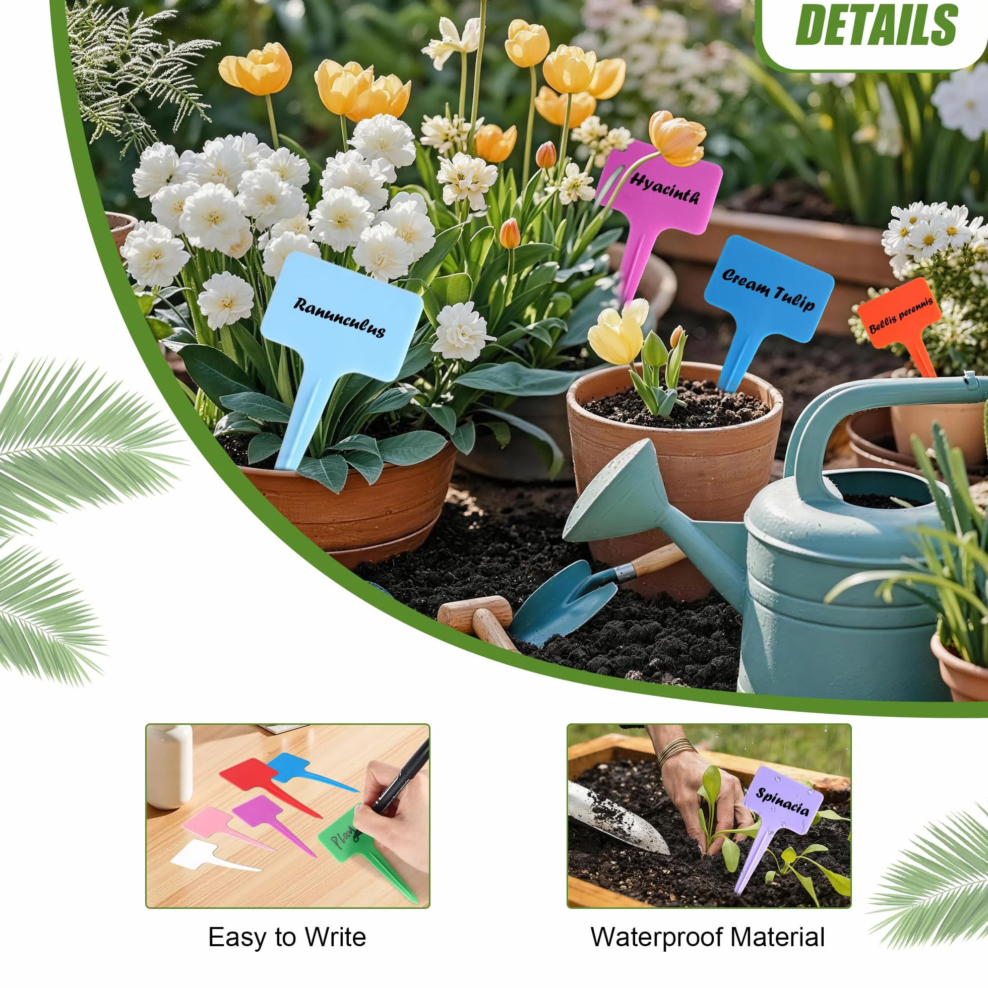 Étiquettes pour Plantes 200 Pièces, Accessoires Jardinage Étanche, Étiquette Plastique Semis Réutilisable
